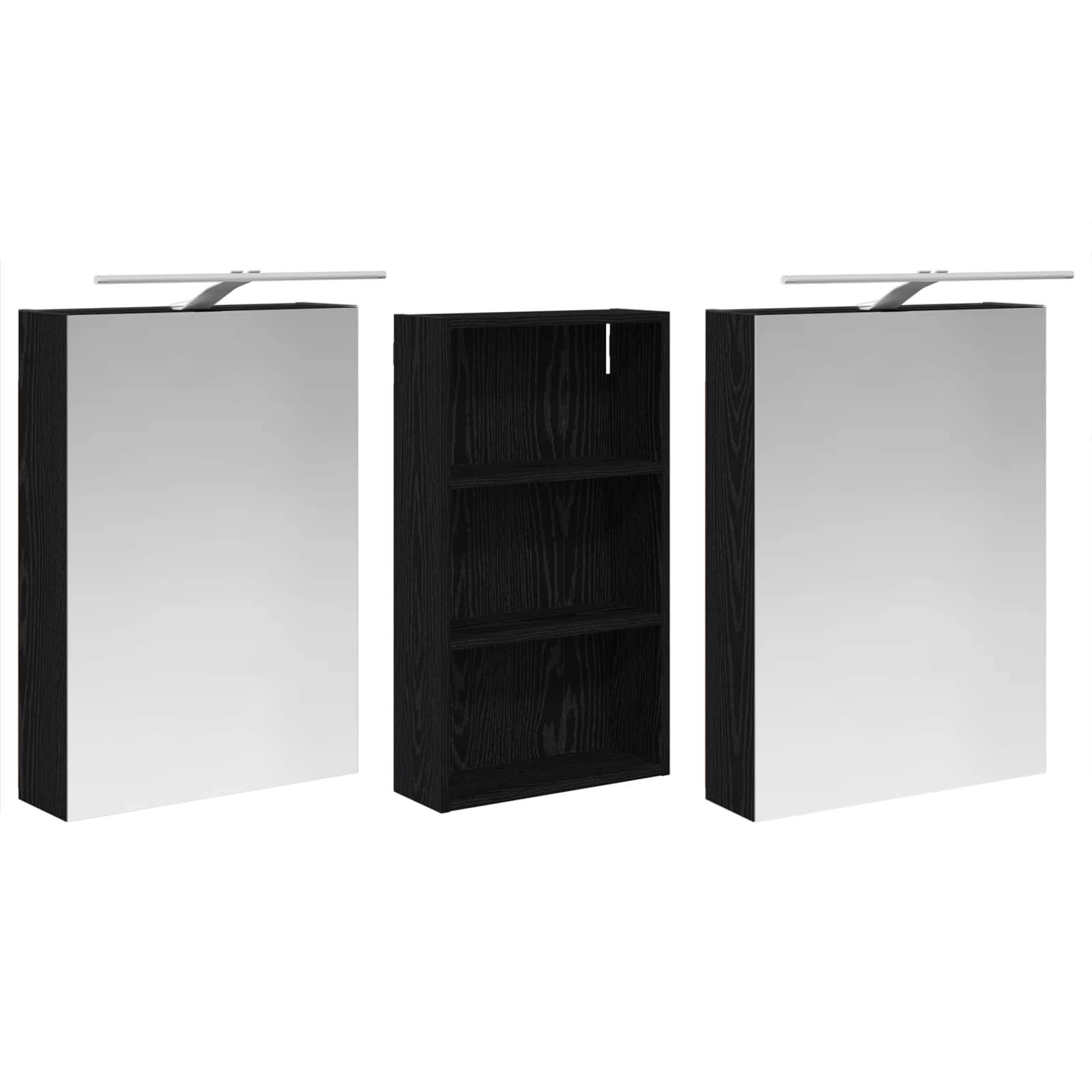 vidaXL Badezimmerschrank-Set 3 pcs 140 x 14,5 x 70 cm Holzwerkstoff