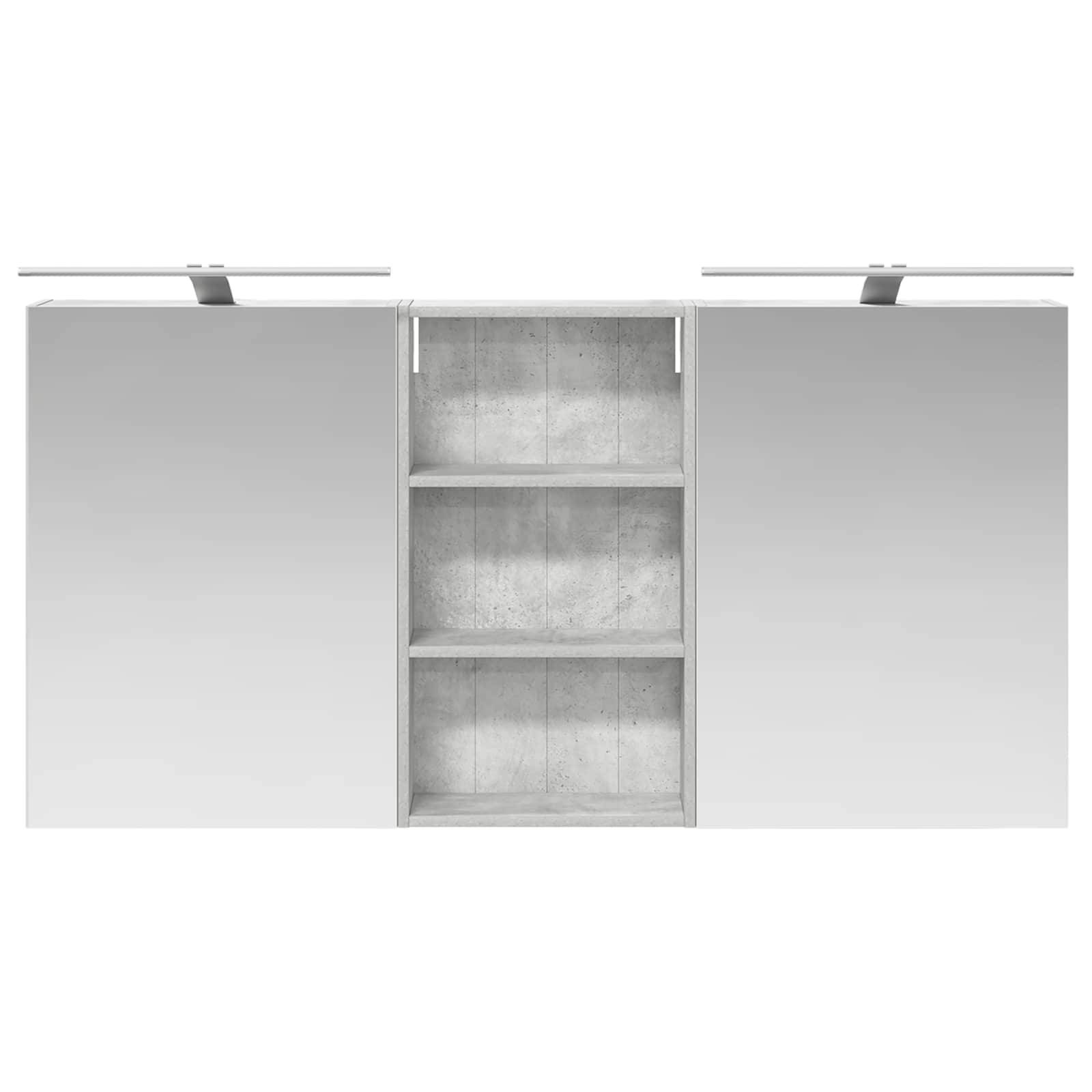 vidaXL Badezimmerschrank-Set 3 pcs 140 x 14,5 x 70 cm Holzwerkstoff