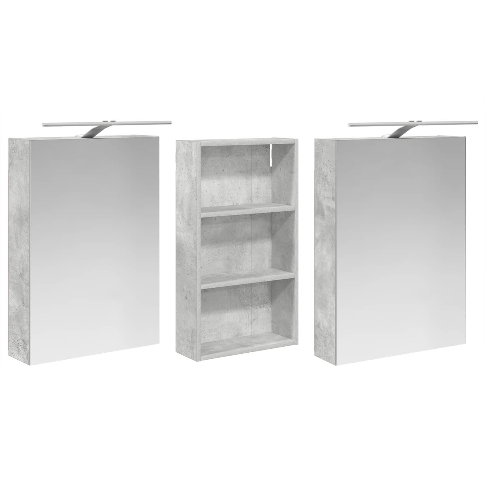 vidaXL Badezimmerschrank-Set 3 pcs 140 x 14,5 x 70 cm Holzwerkstoff