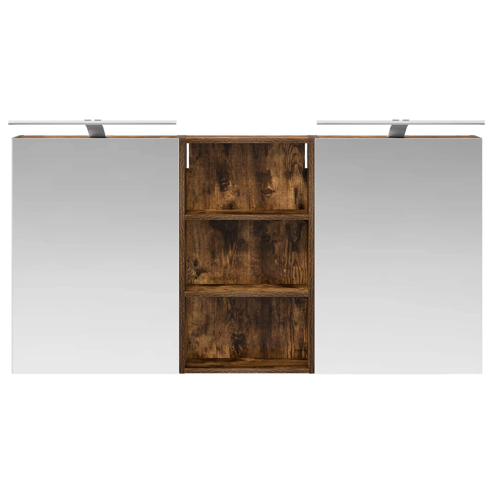 vidaXL Badezimmerschrank-Set 3 pcs 140 x 14,5 x 70 cm Holzwerkstoff