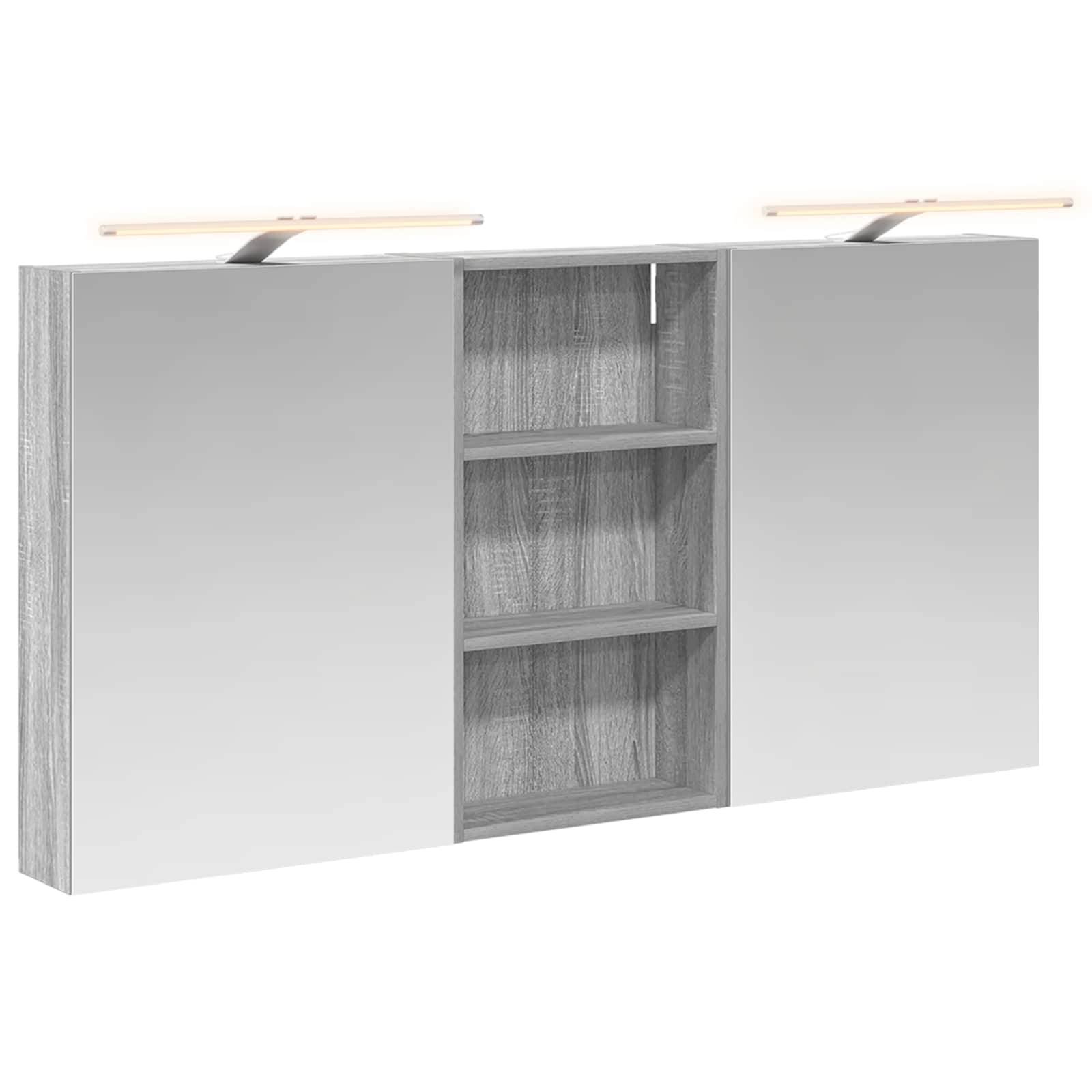 vidaXL Badezimmerschrank-Set 3 pcs 140 x 14,5 x 70 cm Holzwerkstoff