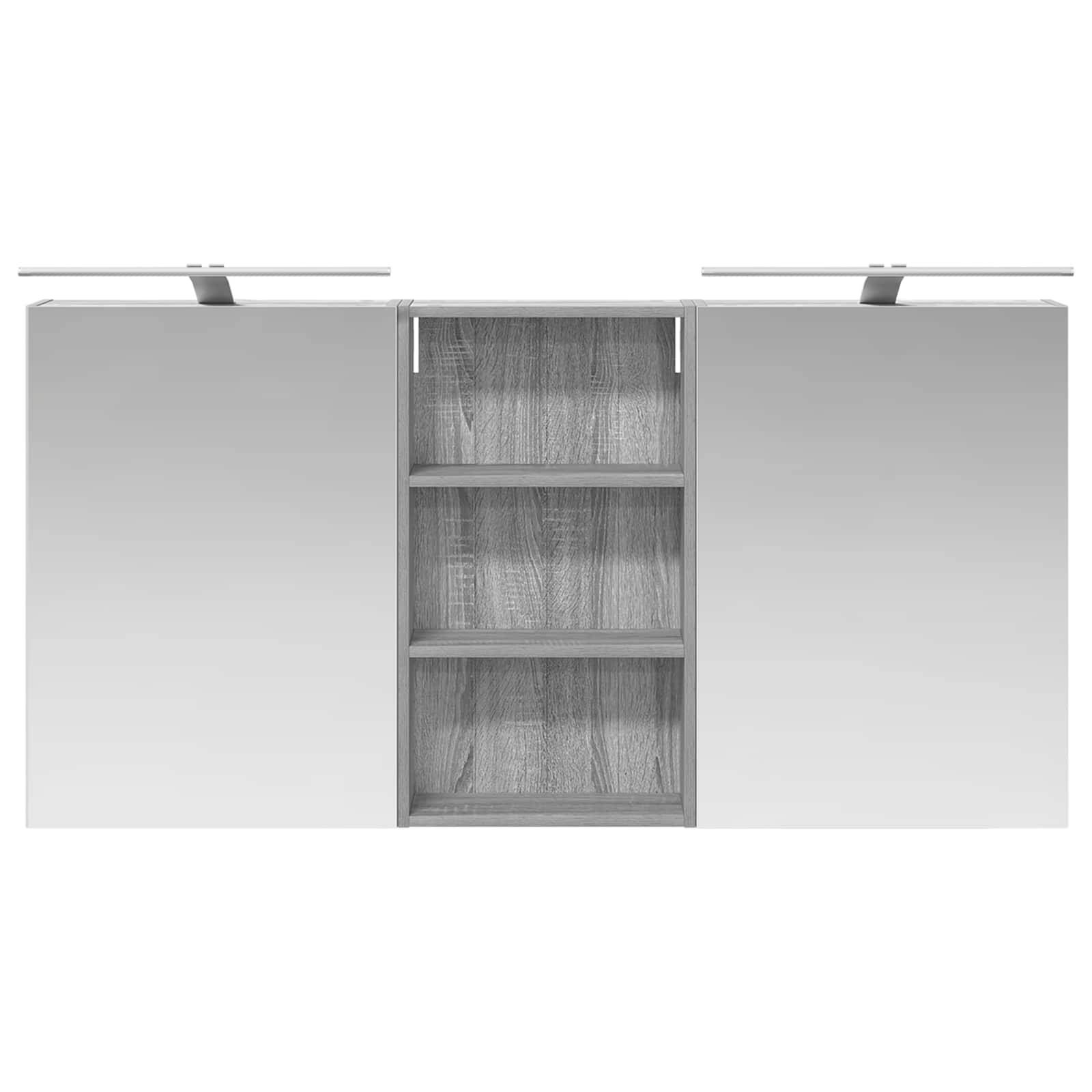 vidaXL Badezimmerschrank-Set 3 pcs 140 x 14,5 x 70 cm Holzwerkstoff