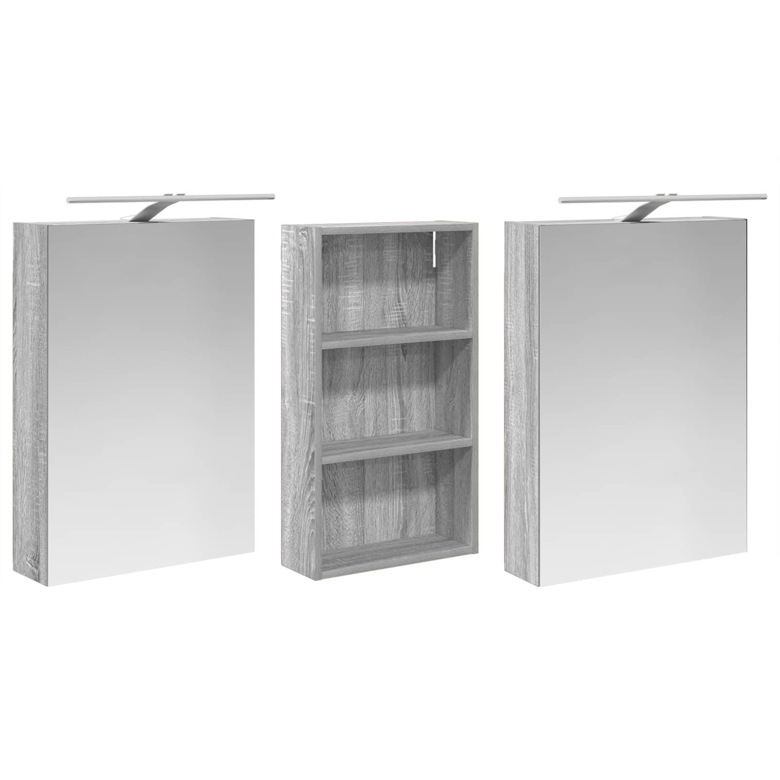 vidaXL Badezimmerschrank-Set 3 pcs 140 x 14,5 x 70 cm Holzwerkstoff