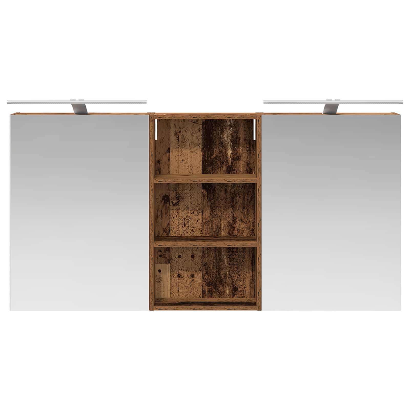 vidaXL Badezimmerschrank-Set 3 pcs 140 x 14,5 x 70 cm Holzwerkstoff