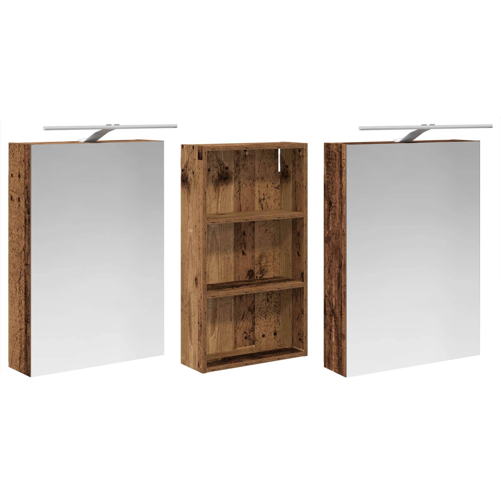 vidaXL Badezimmerschrank-Set 3 pcs 140 x 14,5 x 70 cm Holzwerkstoff