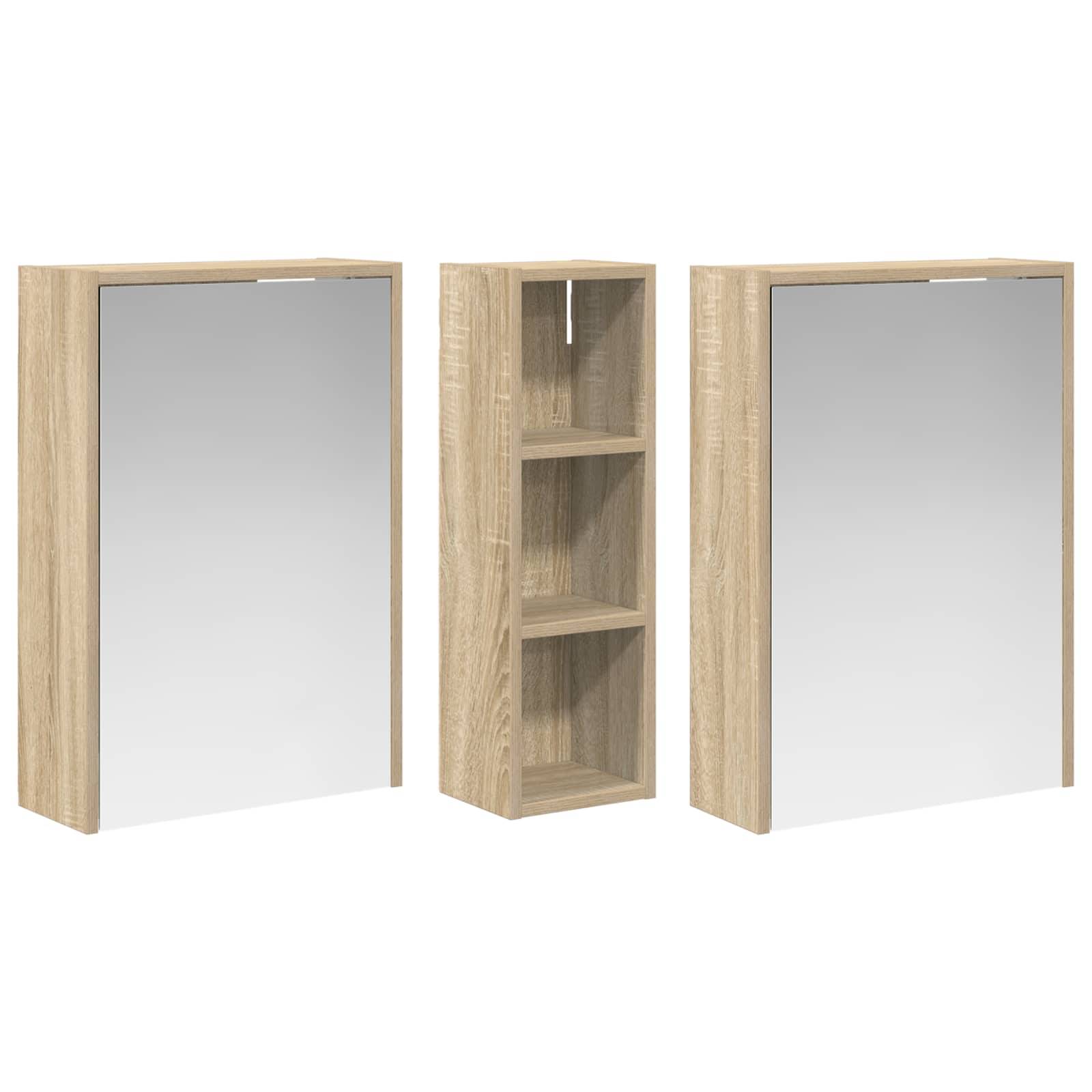 vidaXL Badezimmerschrank-Set 3 pcs 106 x 16 x 62,5 cm Holzwerkstoff