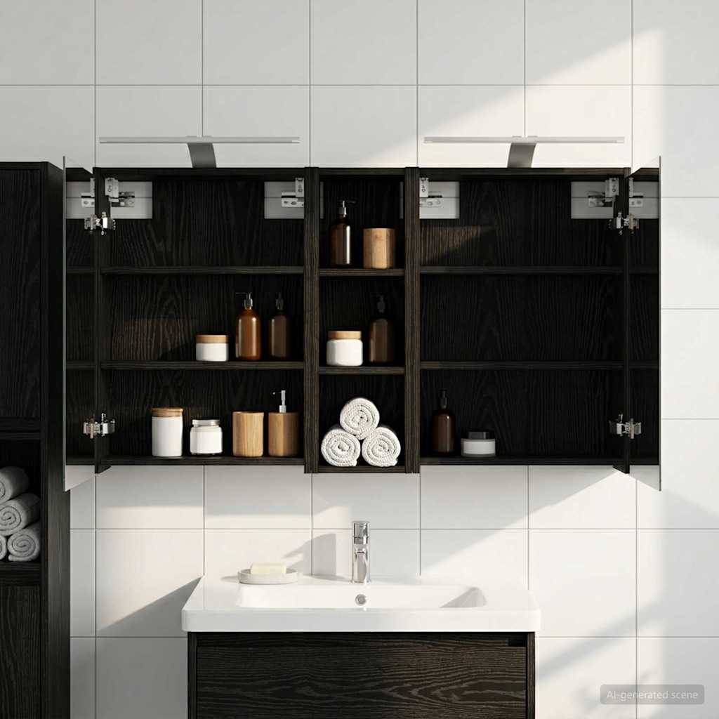 vidaXL Badezimmerschrank-Set 3 pcs 106 x 16 x 62,5 cm Holzwerkstoff