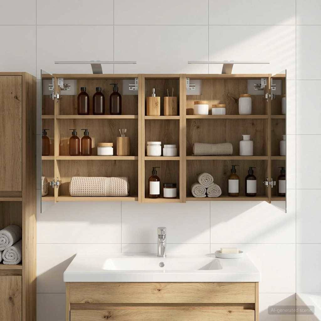 vidaXL Badezimmerschrank-Set 3 pcs 106 x 16 x 62,5 cm Holzwerkstoff