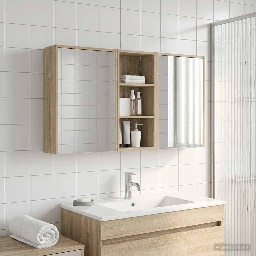 vidaXL Badezimmerschrank-Set 3 pcs 116 x 16 x 62,5 cm Holzwerkstoff