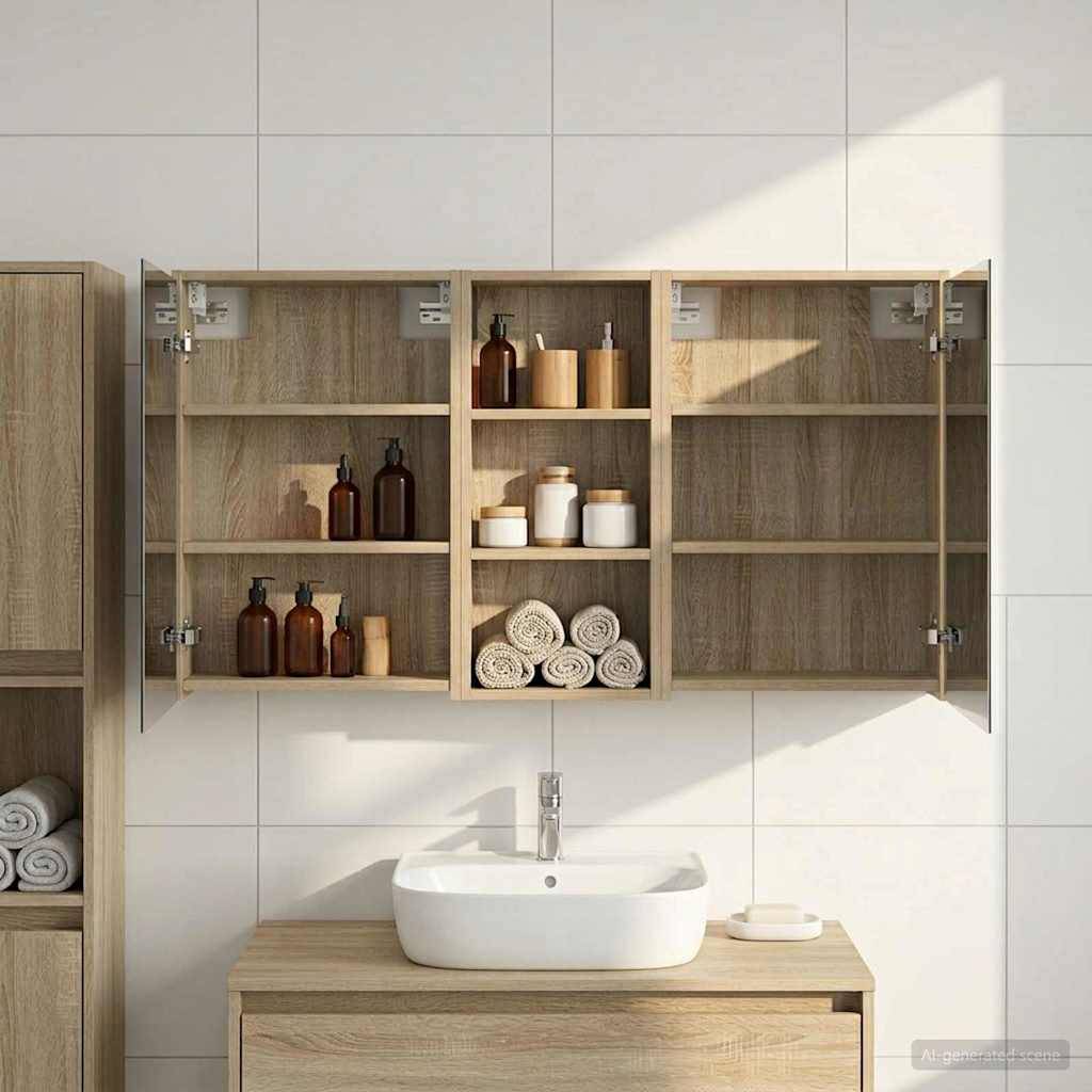 vidaXL Badezimmerschrank-Set 3 pcs 116 x 16 x 62,5 cm Holzwerkstoff