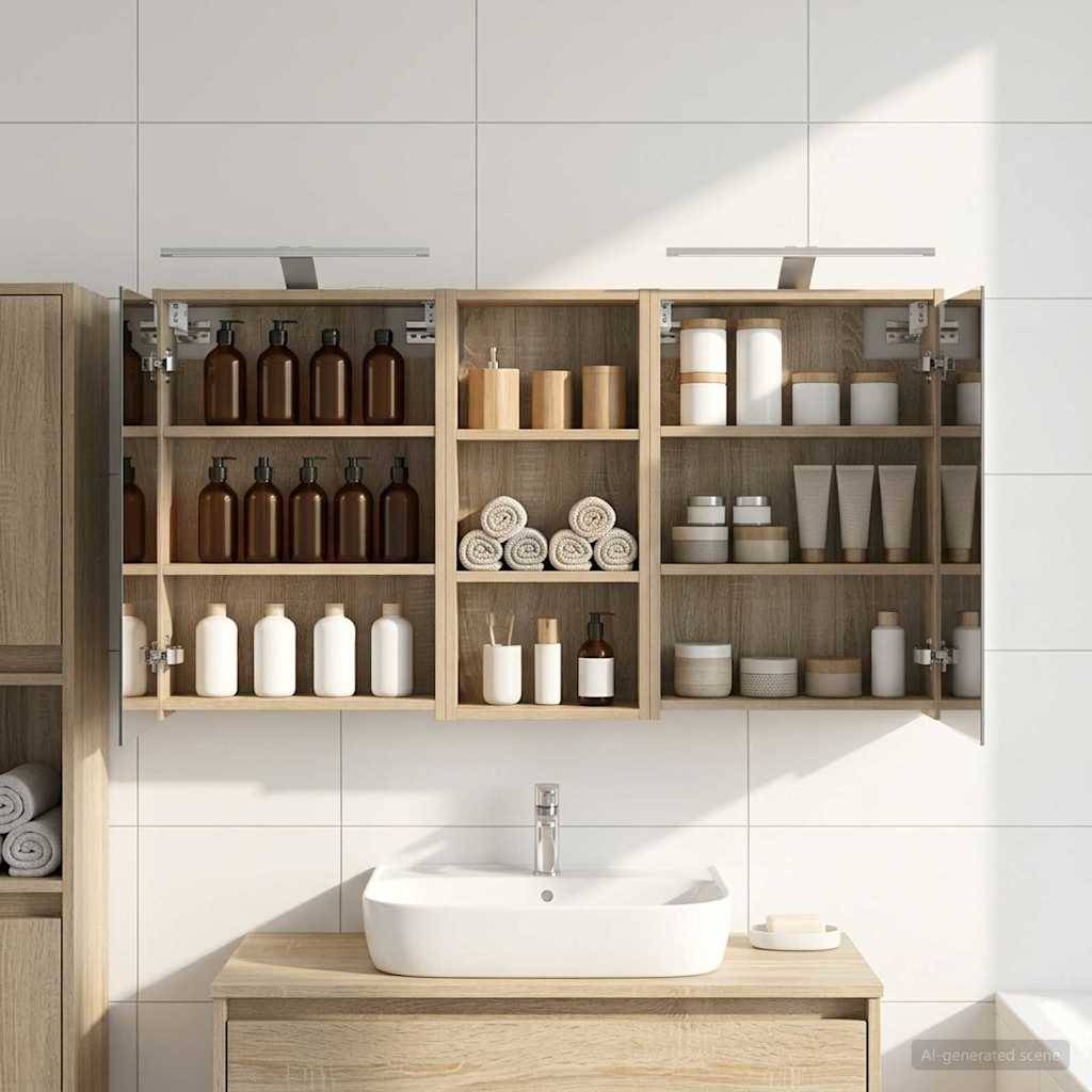 vidaXL Badezimmerschrank-Set 3 pcs 116 x 16 x 62,5 cm Holzwerkstoff