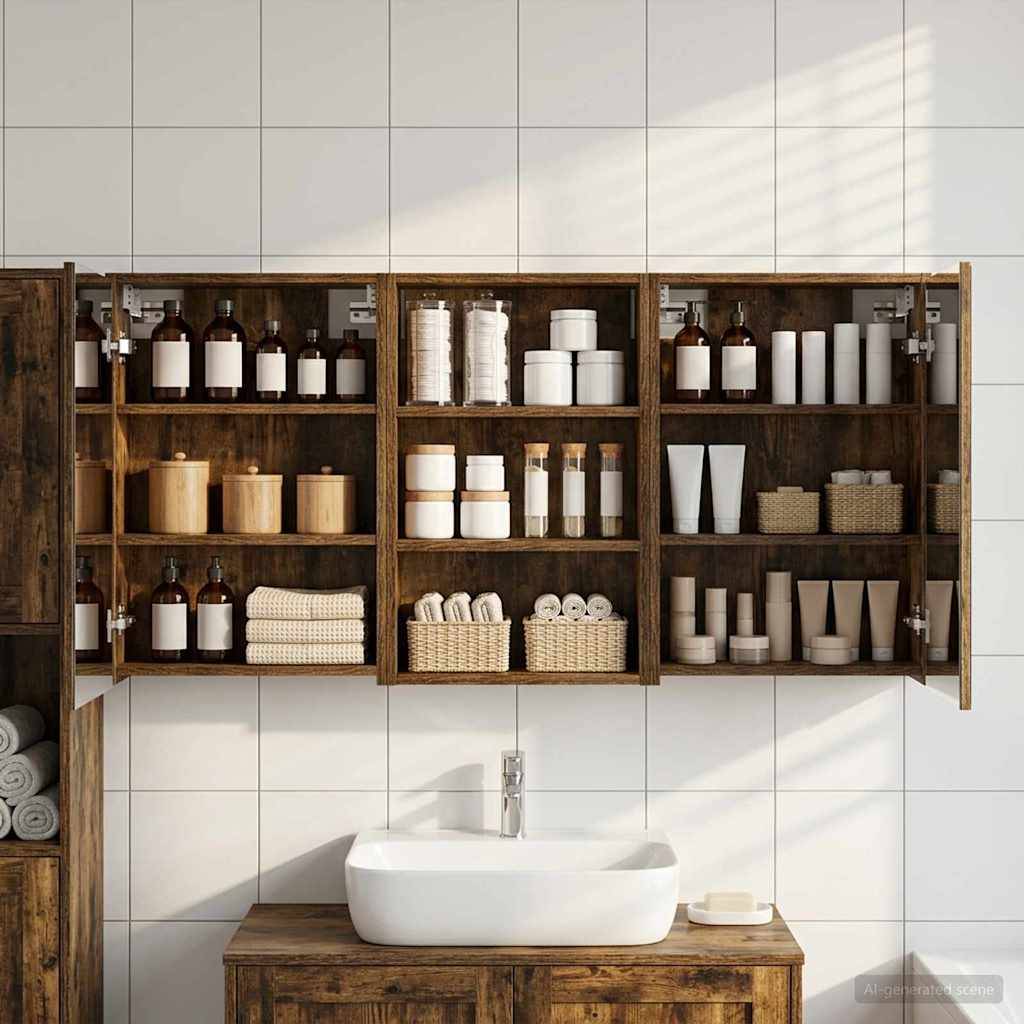 vidaXL Badezimmerschrank-Set 3 pcs 126 x 16 x 62,5 cm Holzwerkstoff