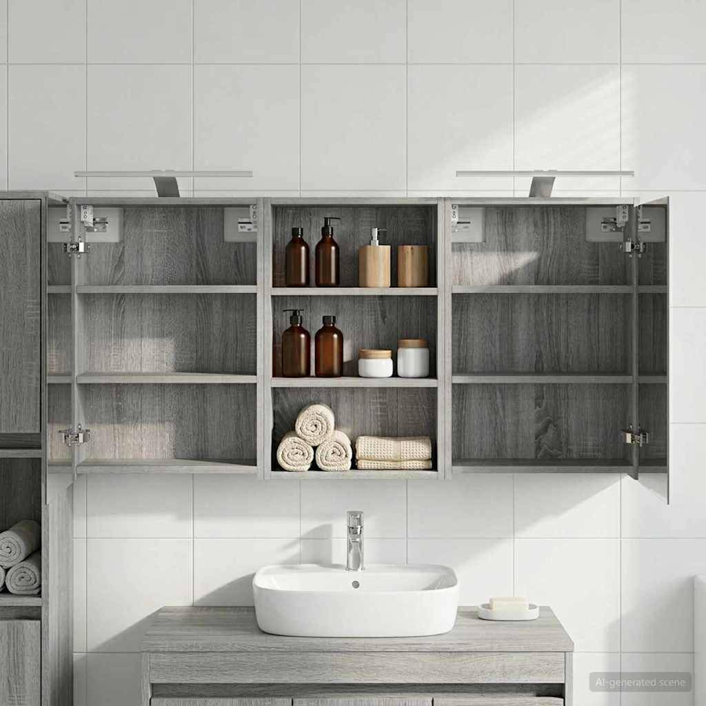 vidaXL Badezimmerschrank-Set 3 pcs 126 x 16 x 62,5 cm Holzwerkstoff