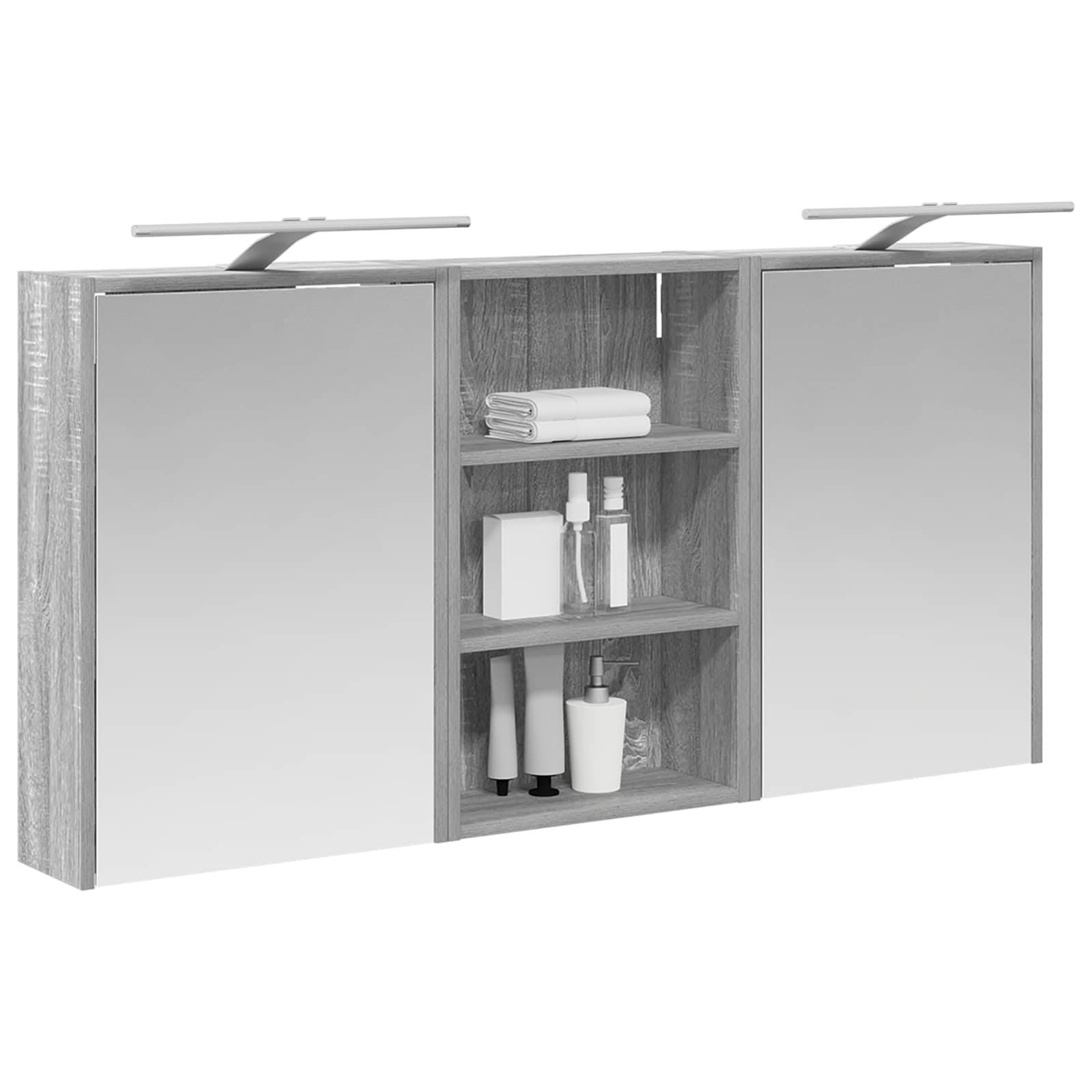vidaXL Badezimmerschrank-Set 3 pcs 126 x 16 x 62,5 cm Holzwerkstoff