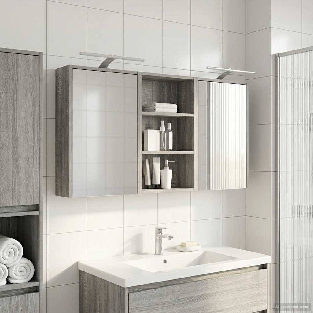 vidaXL Badezimmerschrank-Set 3 pcs 126 x 16 x 62,5 cm Holzwerkstoff