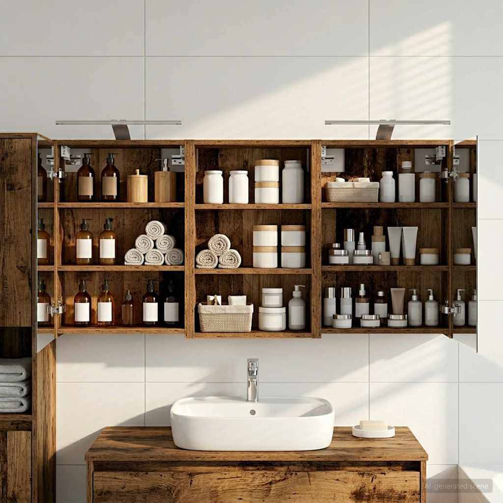 vidaXL Badezimmerschrank-Set 3 pcs 126 x 16 x 62,5 cm Holzwerkstoff
