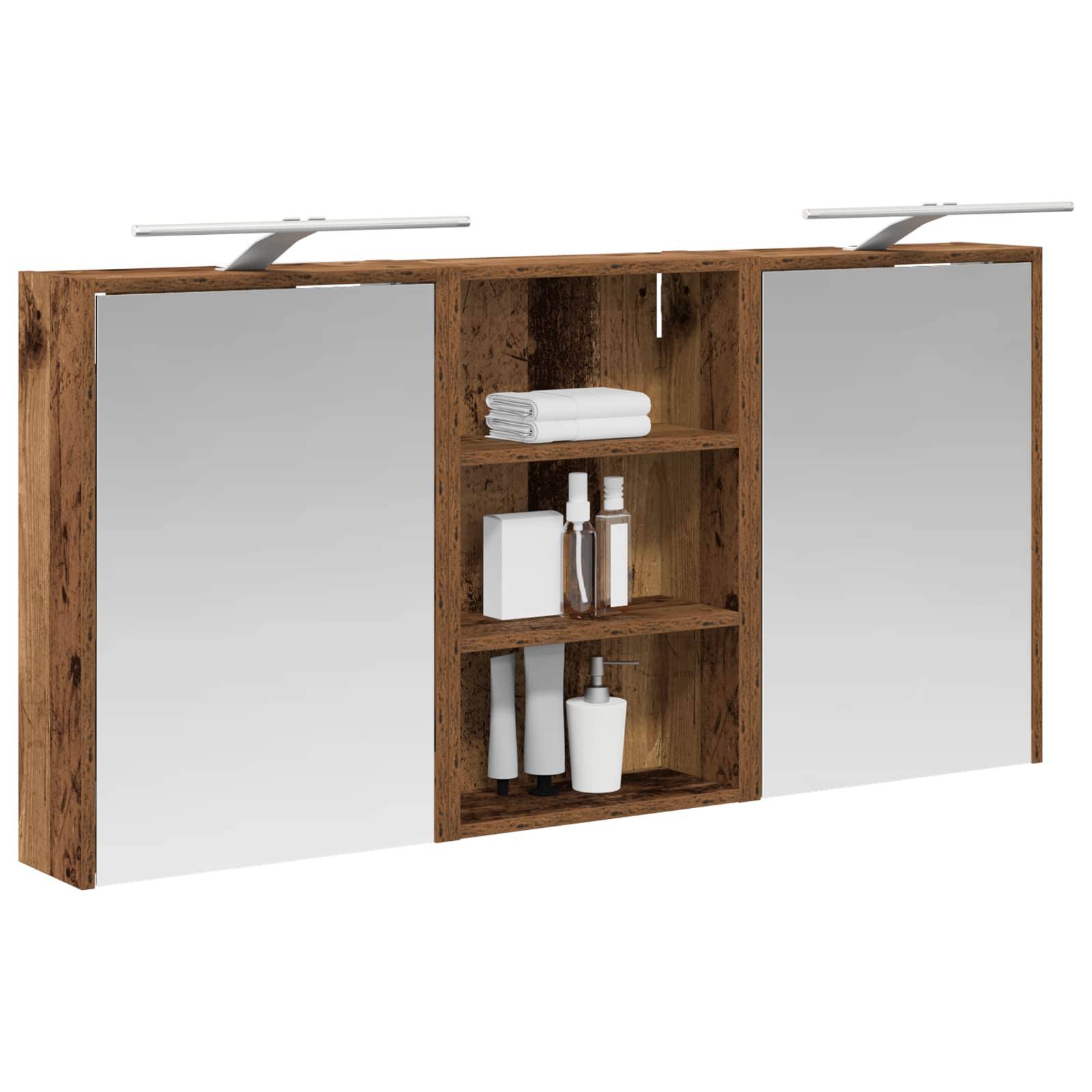 vidaXL Badezimmerschrank-Set 3 pcs 126 x 16 x 62,5 cm Holzwerkstoff