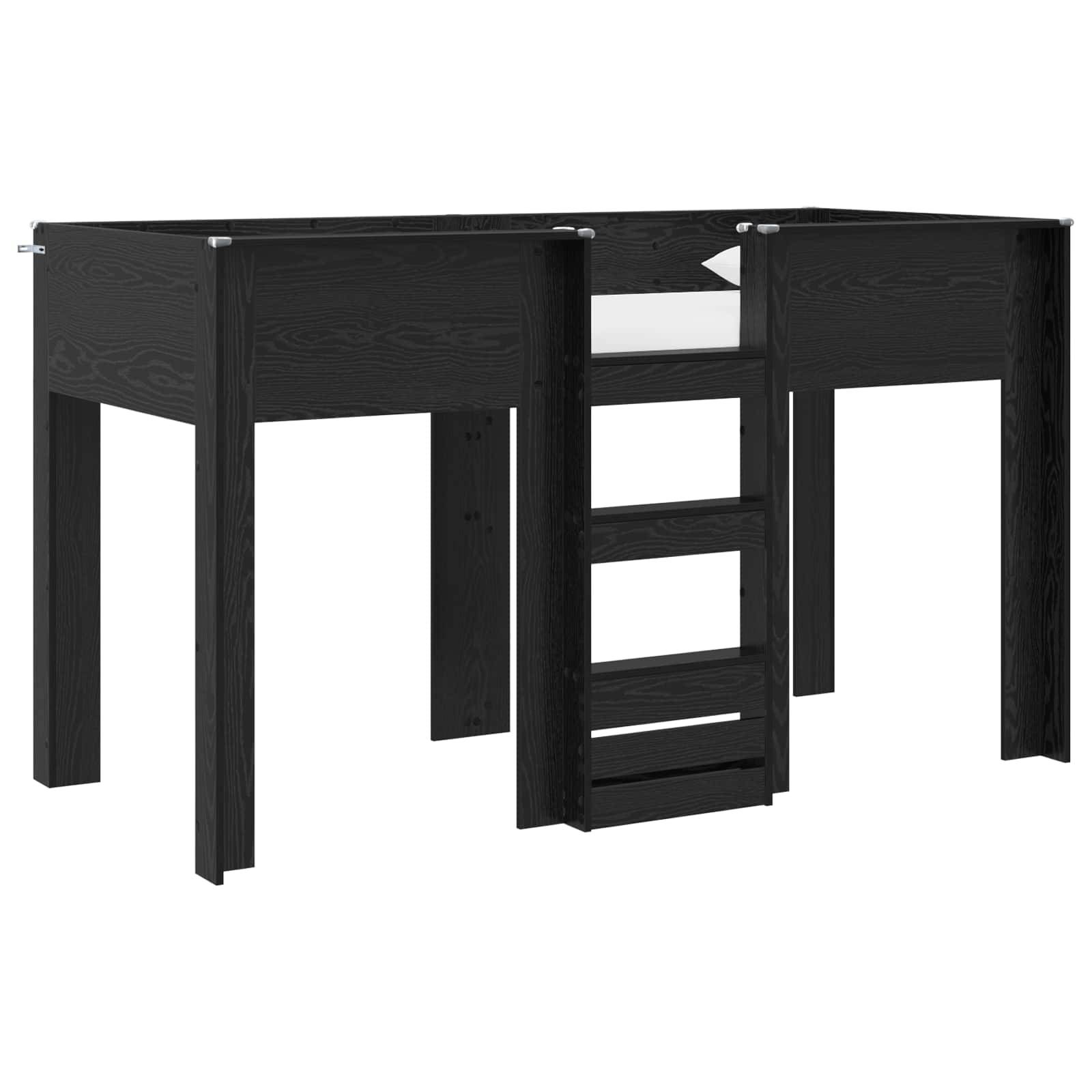 vidaXL Etagenbett für Kinder Schwarz Eichen-Optik 75 x 190 cm