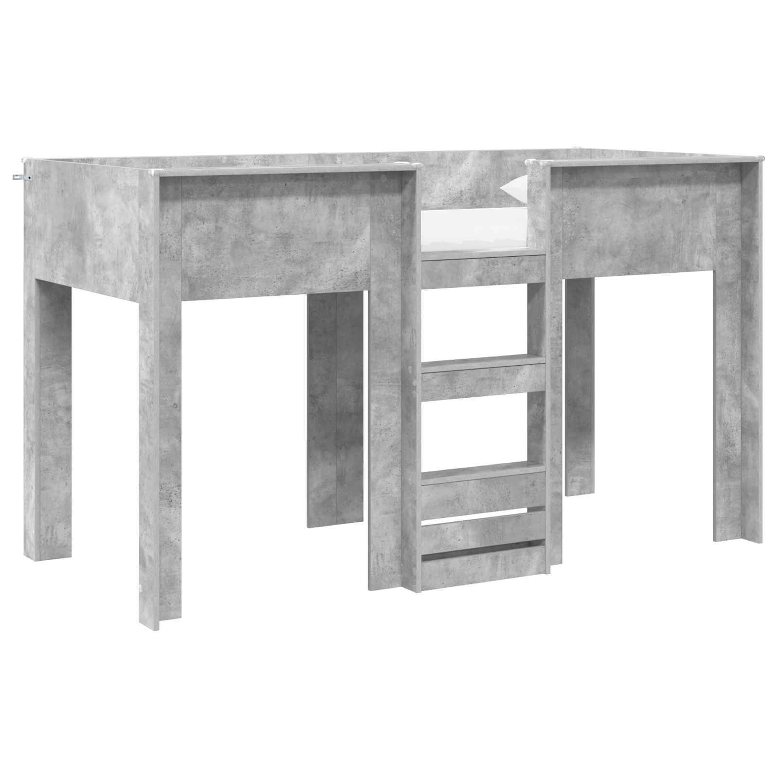 vidaXL Etagenbett für Kinder Beton Grau 75 x 190 cm Holzwerkstoff