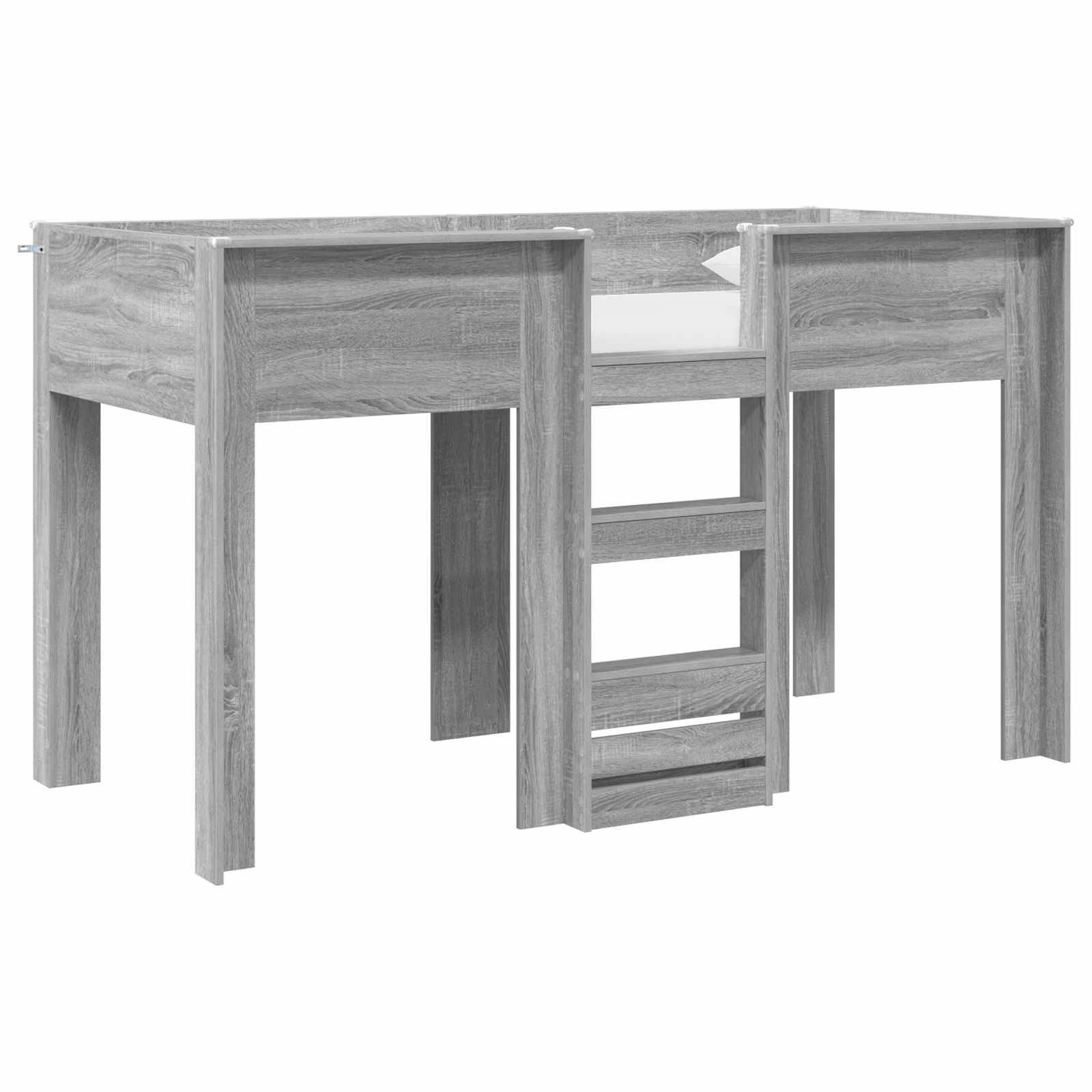 vidaXL Etagenbett für Kinder Graues Sonoma 75 x 190 cm Holzwerkstoff