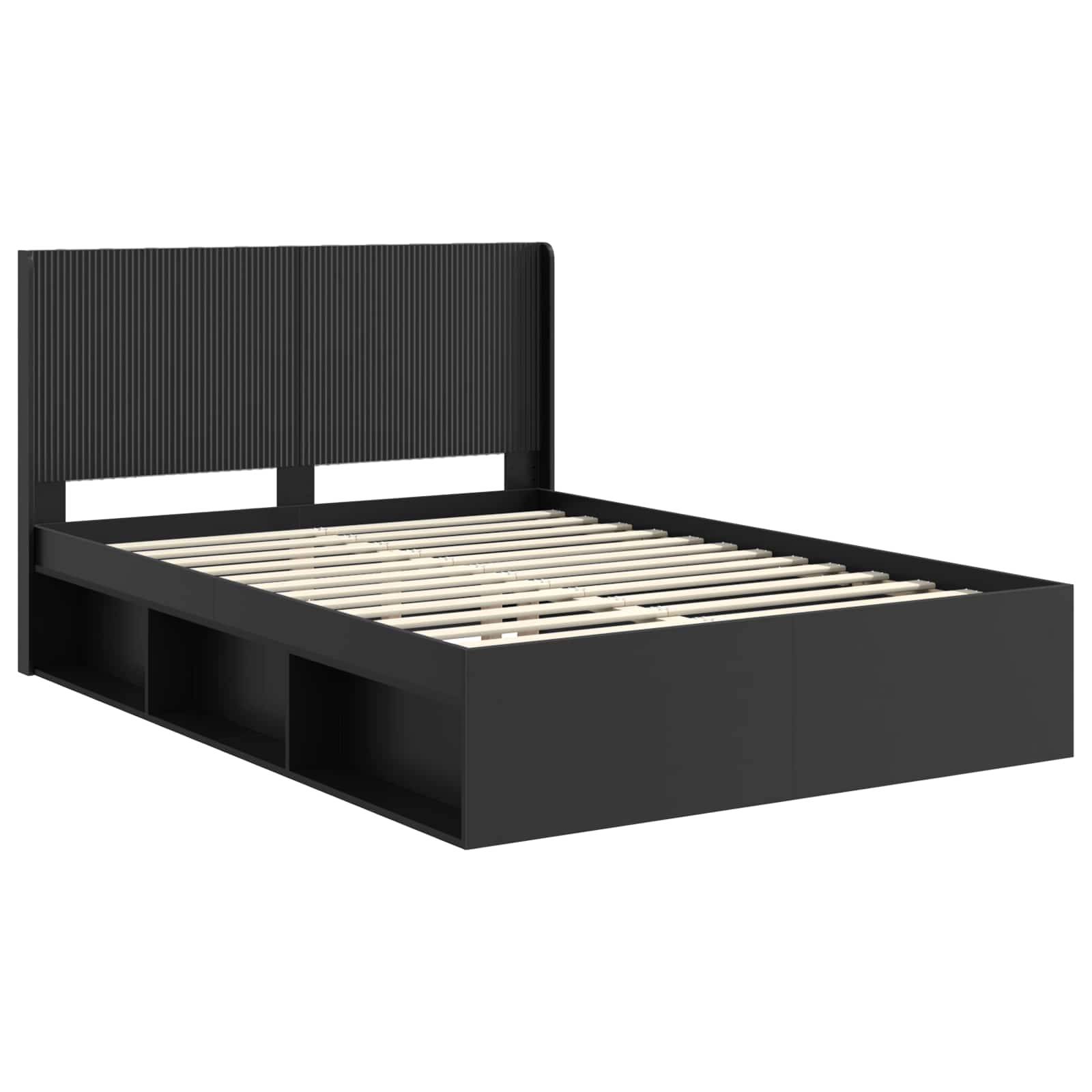 vidaXL Bettgestell mit Stauraum und Kopfteil 3 pcs Holzwerkstoff