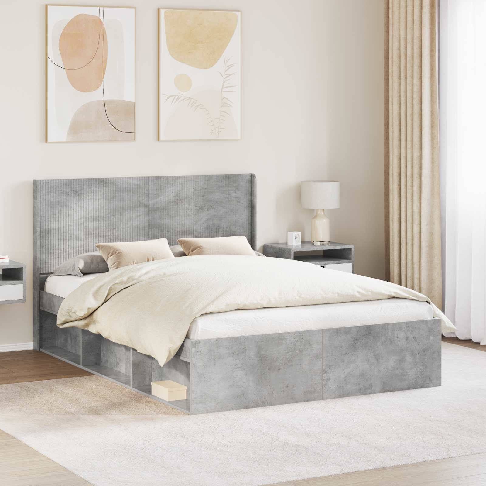 vidaXL Bettgestell mit Stauraum und Kopfteil 3 pcs Holzwerkstoff
