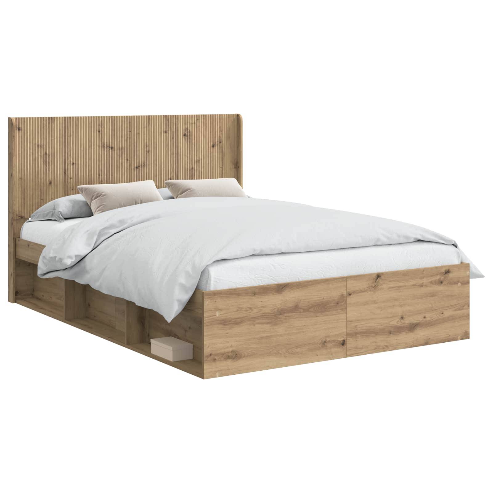 vidaXL Bettgestell mit Stauraum und Kopfteil 3 pcs Holzwerkstoff