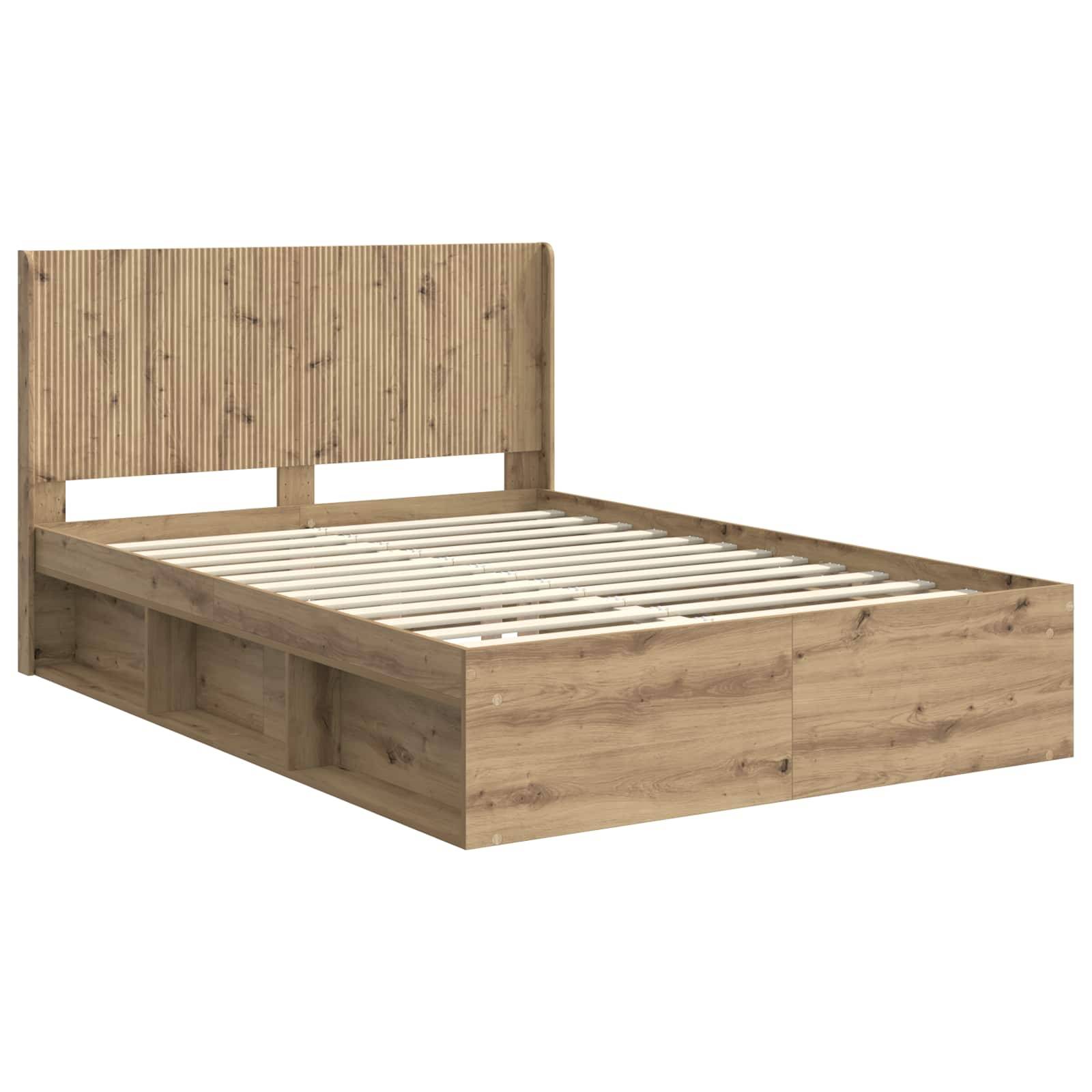 vidaXL Bettgestell mit Stauraum und Kopfteil 3 pcs Holzwerkstoff