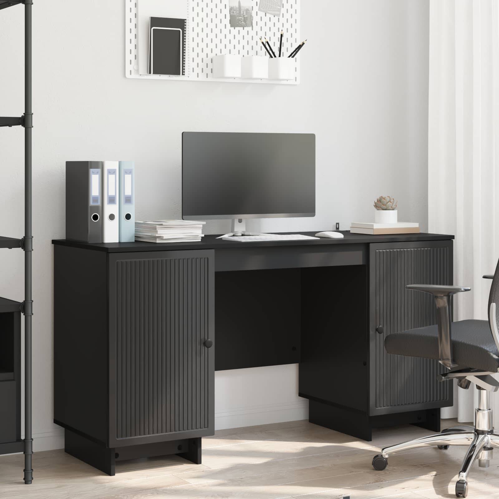 vidaXL Schreibtisch Schwarz Holzwerkstoff 142,5 x 50 x 75 cm