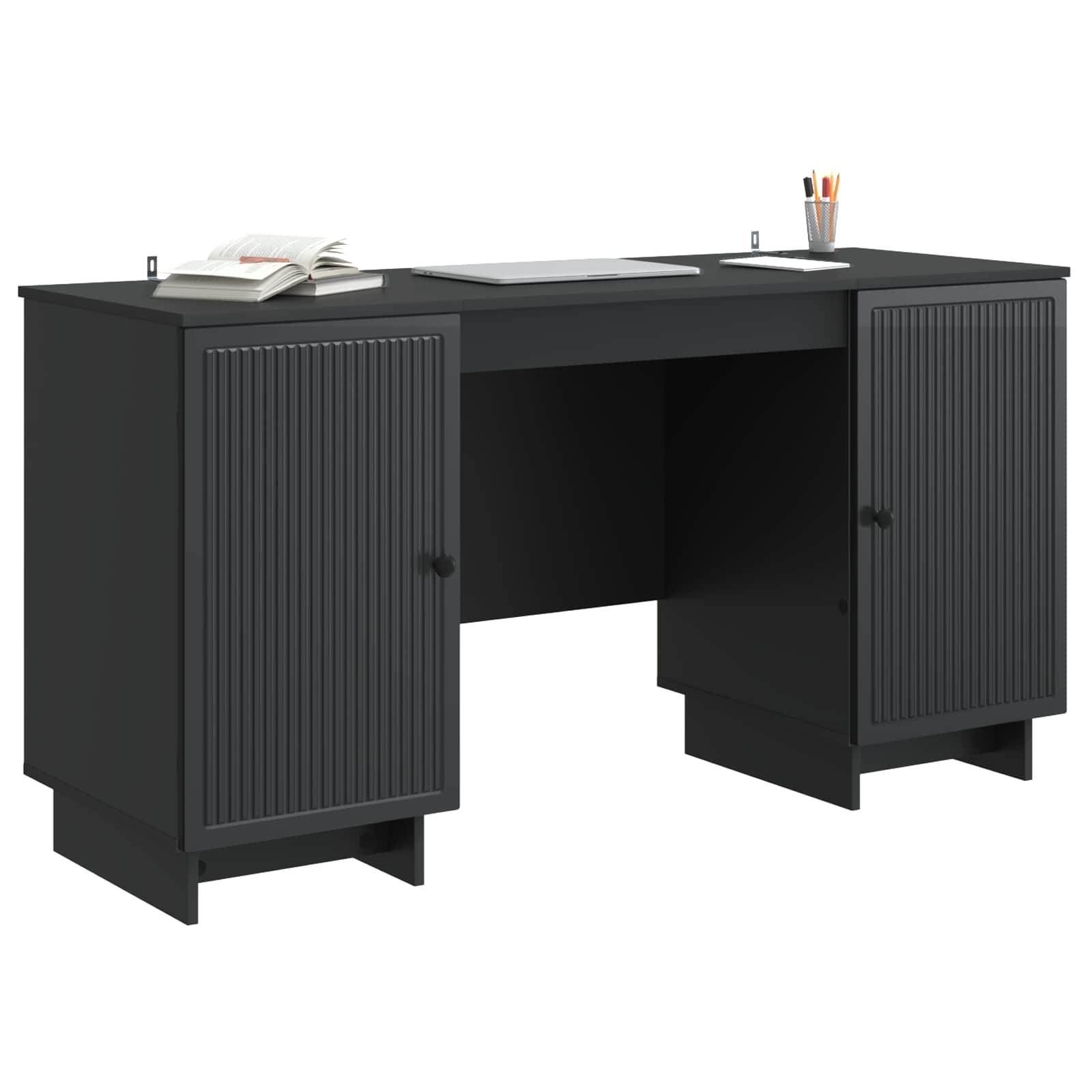 vidaXL Schreibtisch Schwarz Holzwerkstoff 142,5 x 50 x 75 cm
