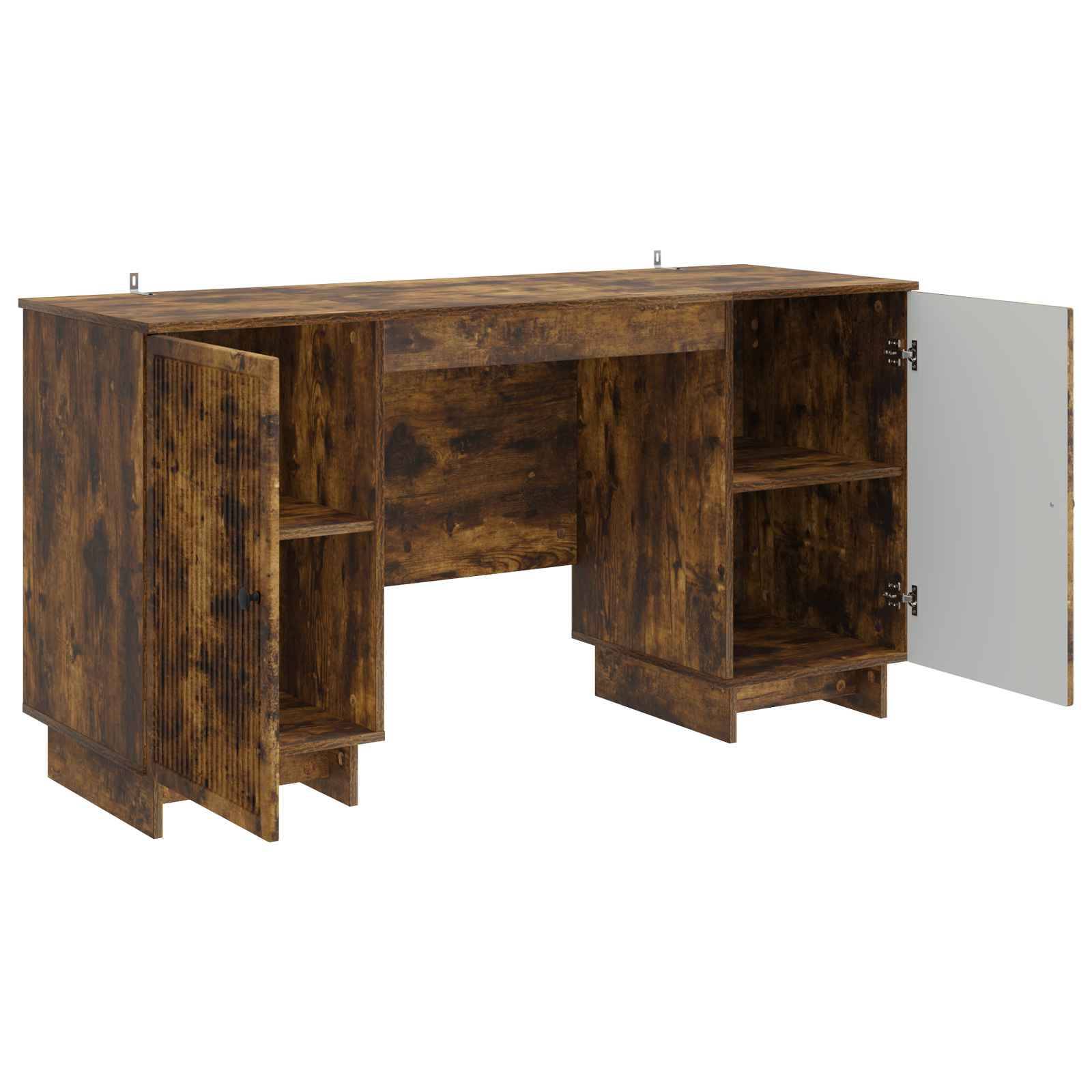 vidaXL Schreibtisch Geräucherte Eiche Holzwerkstoff 142,5 x 50 x 75 cm