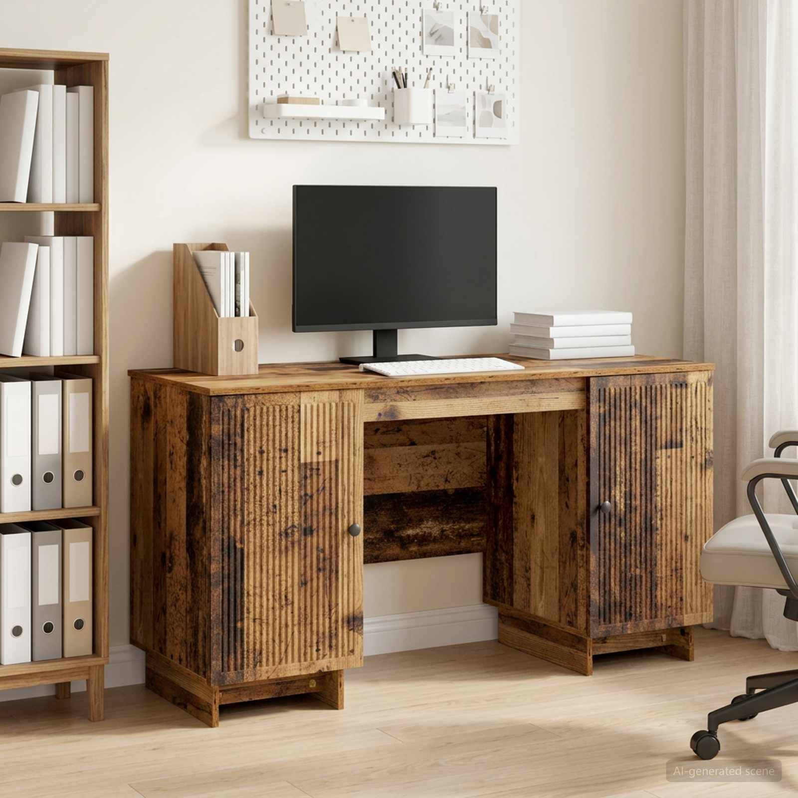 vidaXL Schreibtisch Altholz Holzwerkstoff 142,5 x 50 x 75 cm
