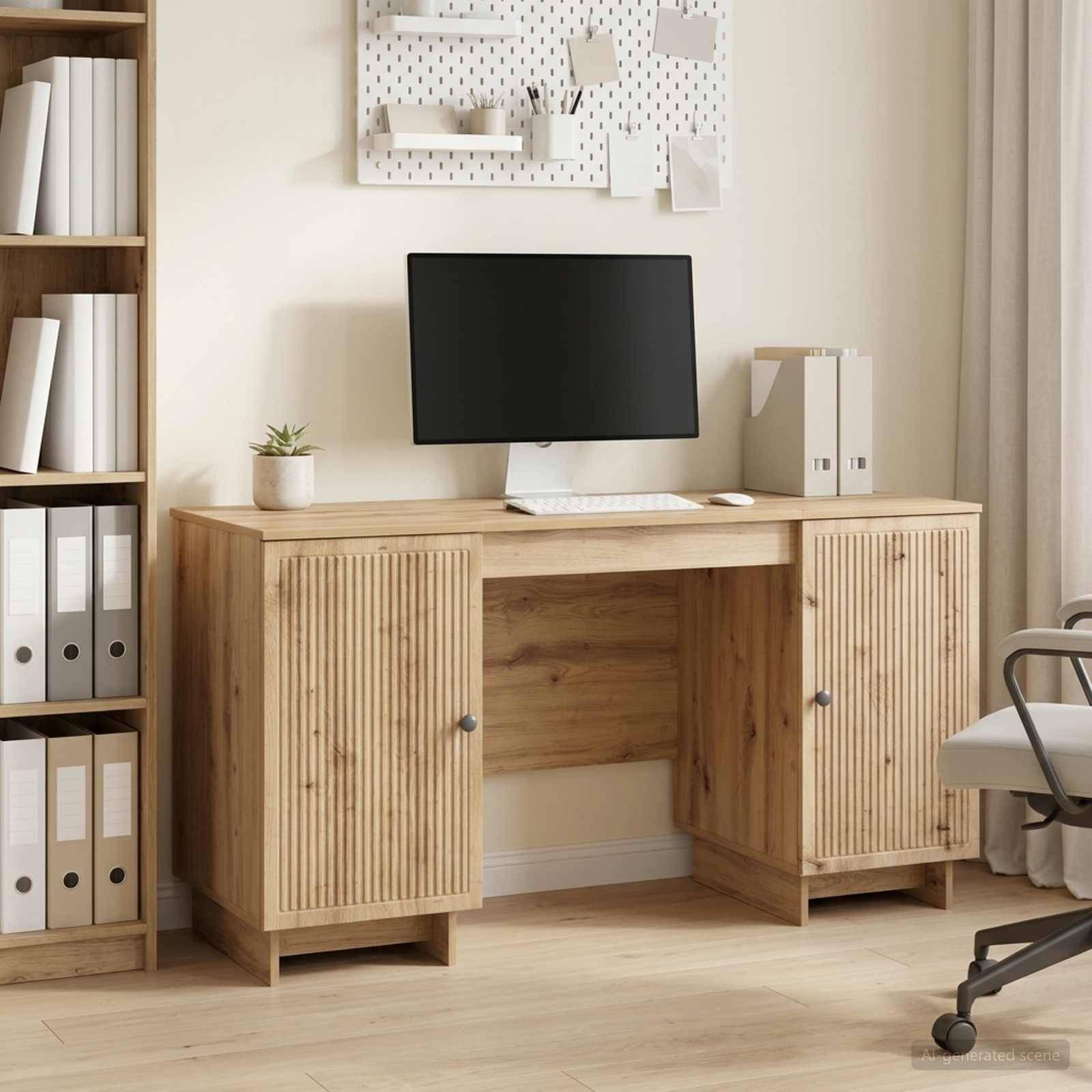 vidaXL Schreibtisch Artisan-Eiche Holzwerkstoff 142,5 x 50 x 75 cm