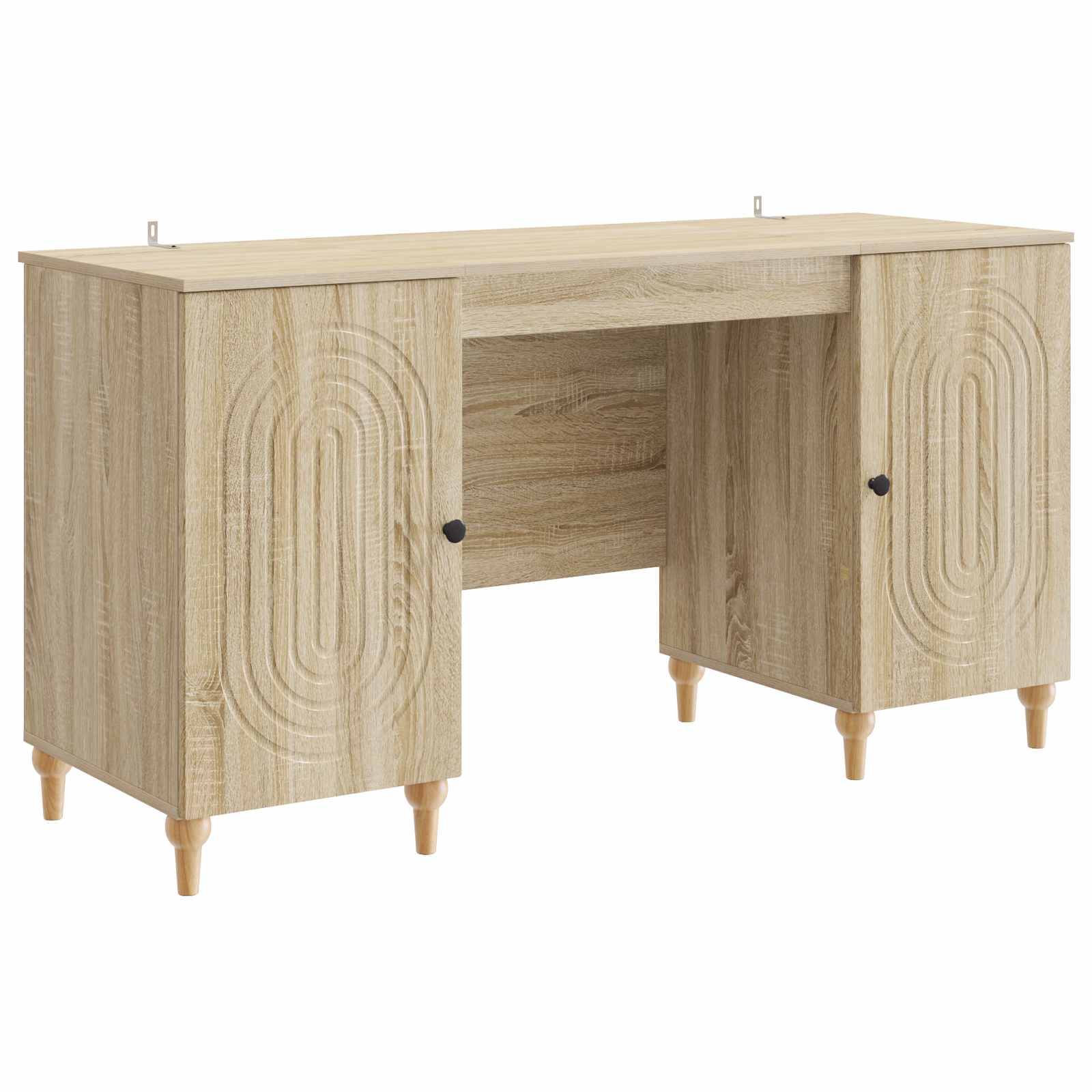 vidaXL Schreibtisch mit Regal Sonoma 142,5 x 50 x 75 cm Holzwerkstoff