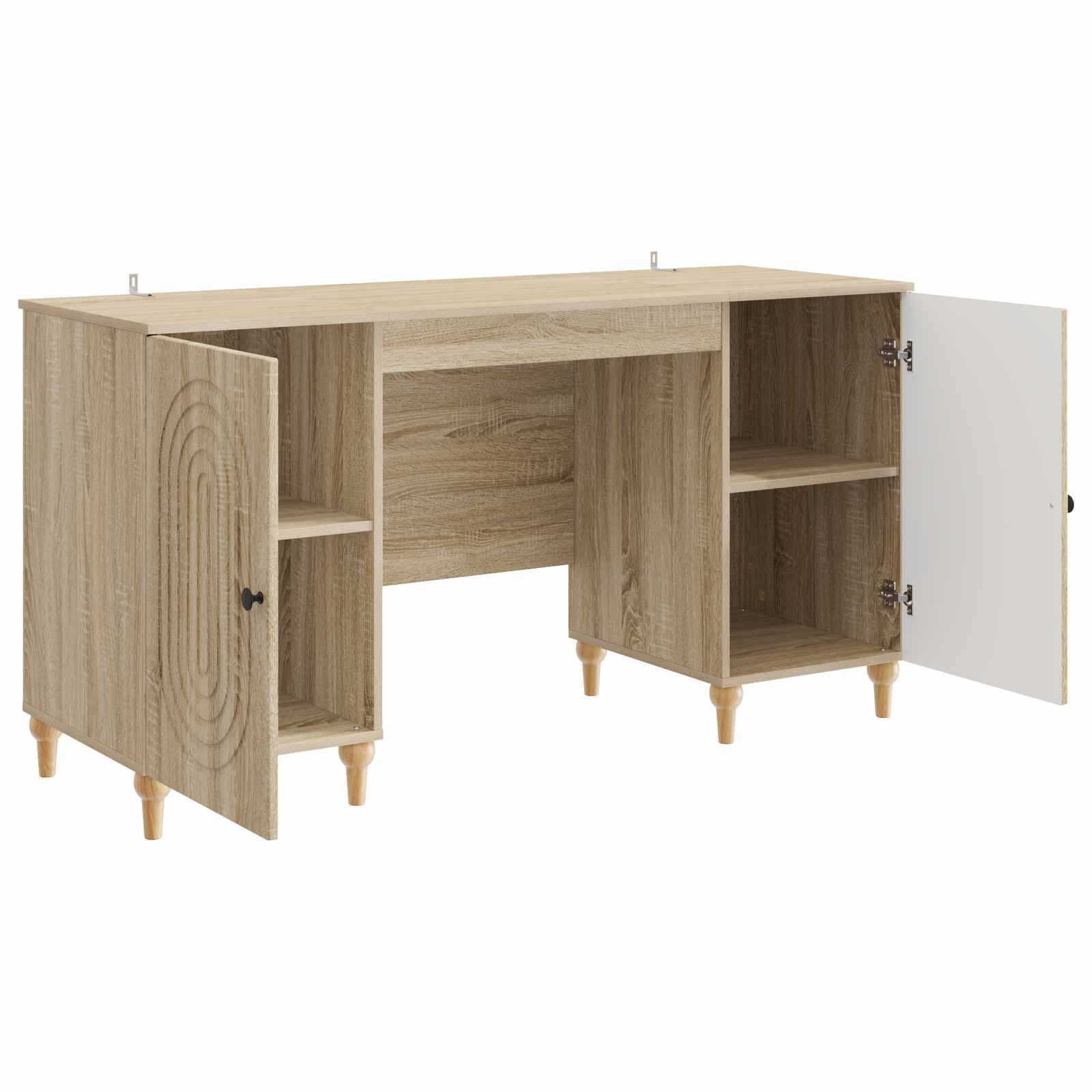 vidaXL Schreibtisch mit Regal Sonoma 142,5 x 50 x 75 cm Holzwerkstoff