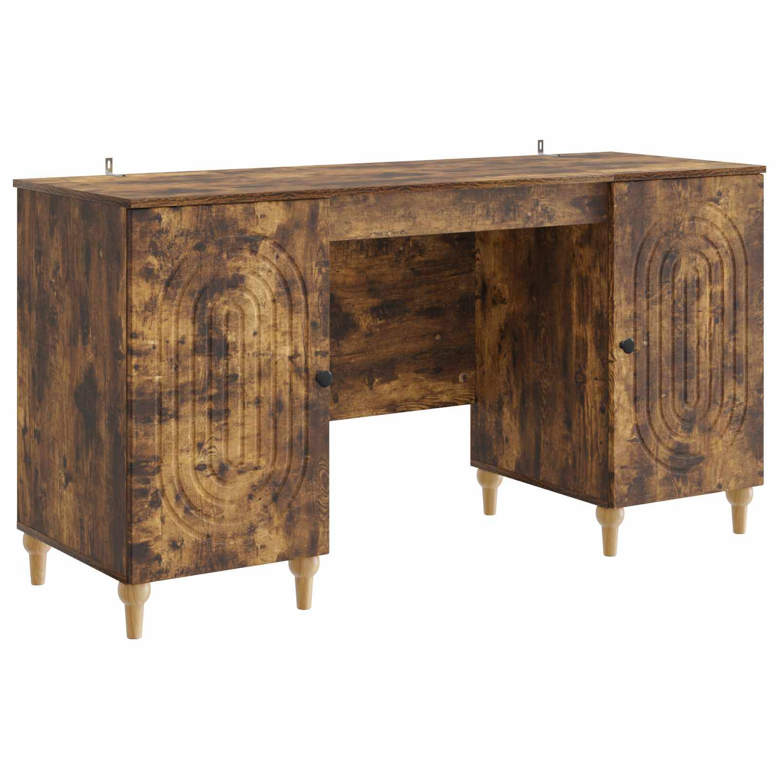 vidaXL Schreibtisch Geräucherte Eiche 142,5 x 50 x 75 cm Holzwerkstoff