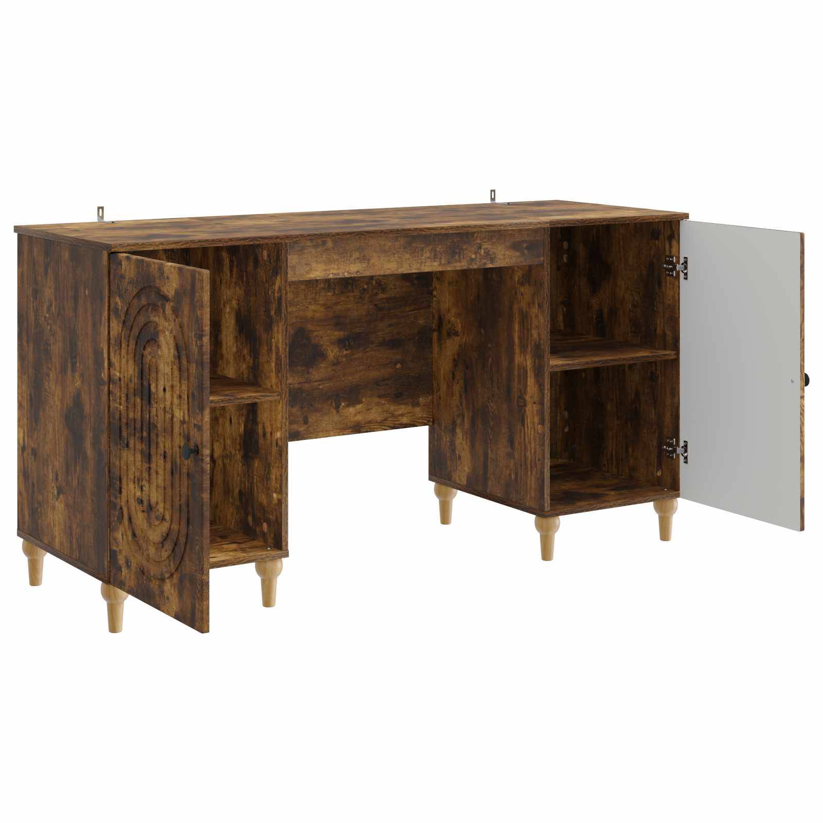 vidaXL Schreibtisch Geräucherte Eiche 142,5 x 50 x 75 cm Holzwerkstoff