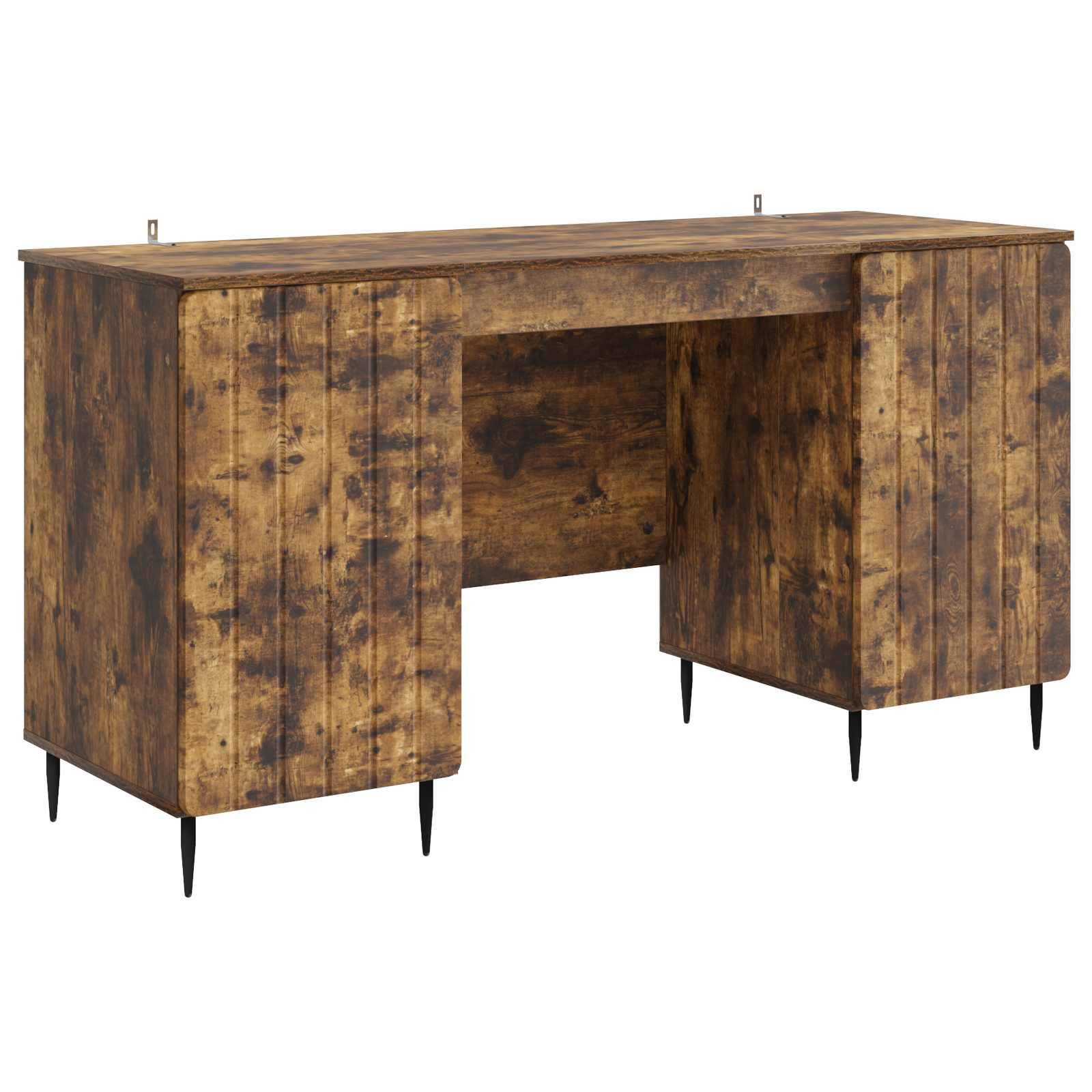 vidaXL Schreibtisch Geräucherte Eiche 142,5 x 50 x 75 cm Holzwerkstoff