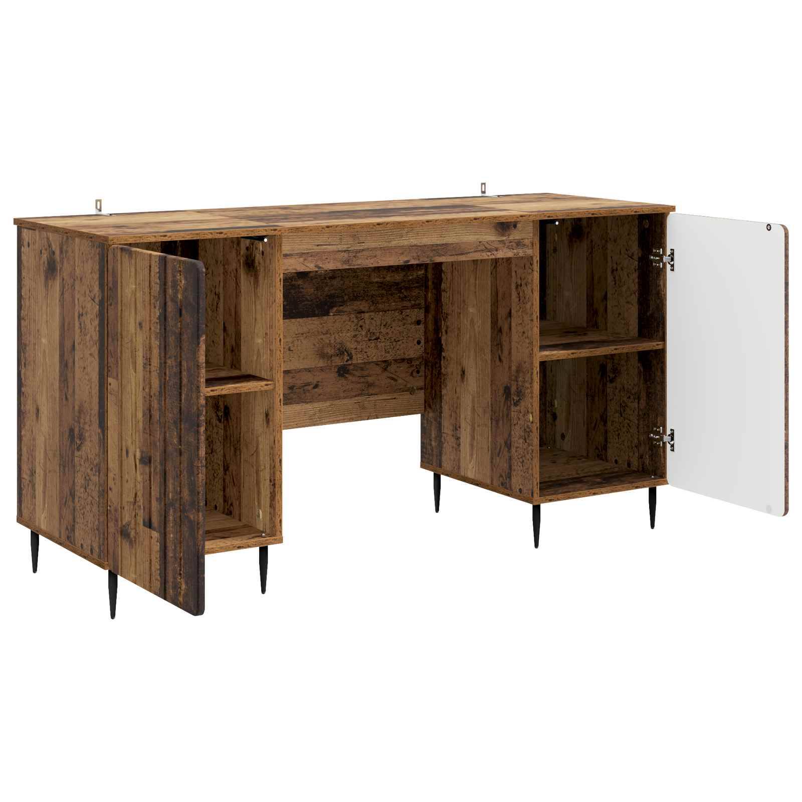 vidaXL Schreibtisch mit Regal Altholz 142,5 x 50 x 75 cm Holzwerkstoff