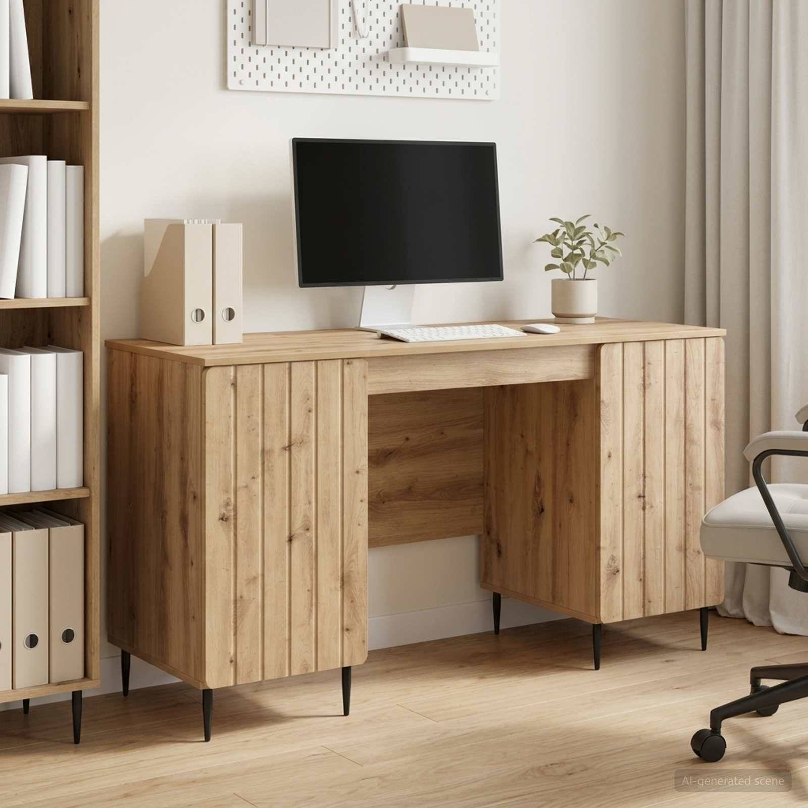vidaXL Schreibtisch Artisan-Eiche Holzwerkstoff 142,5 x 50 x 75 cm
