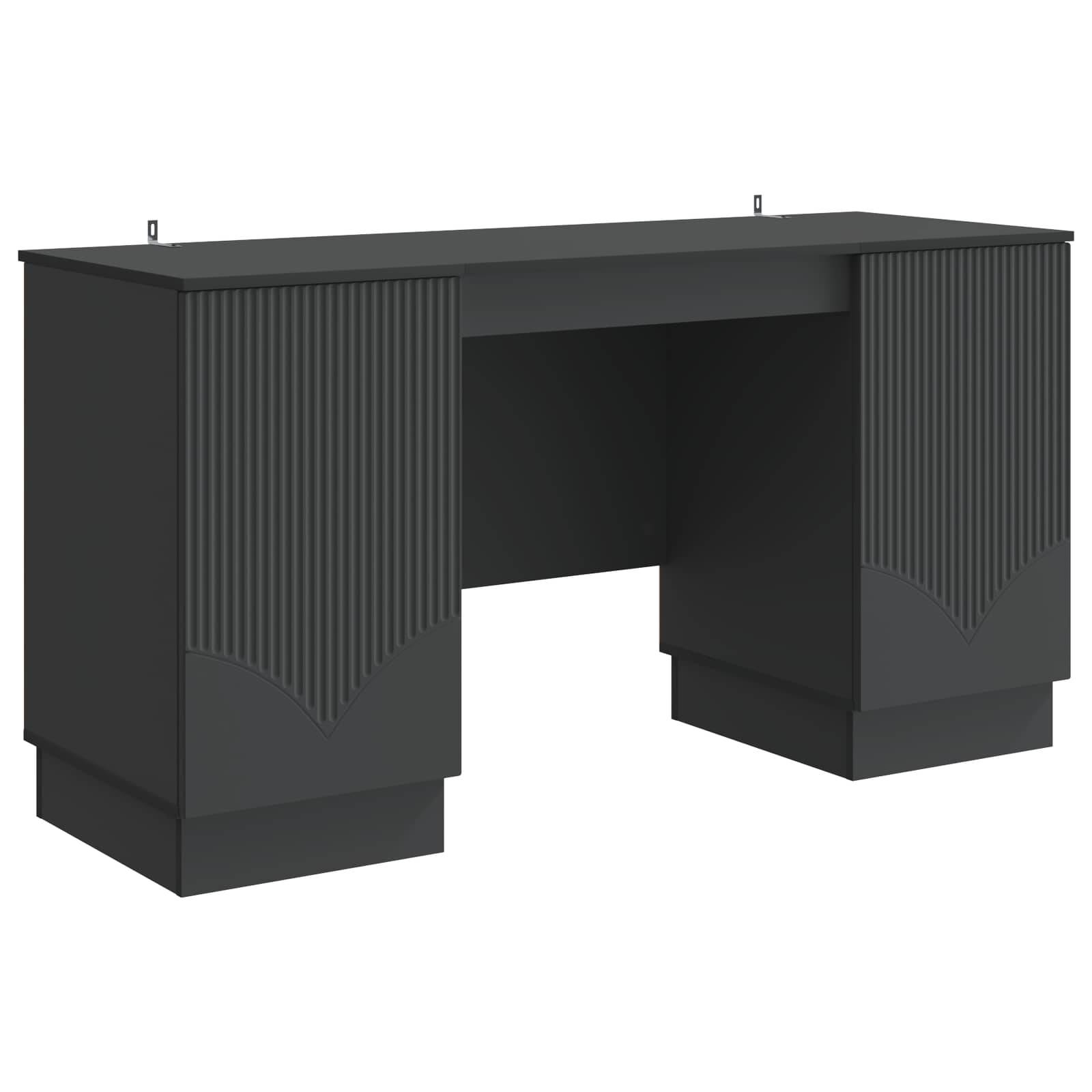 vidaXL Schreibtisch mit Regal Schwarz 142,5 x 50 x 75 cm Holzwerkstoff