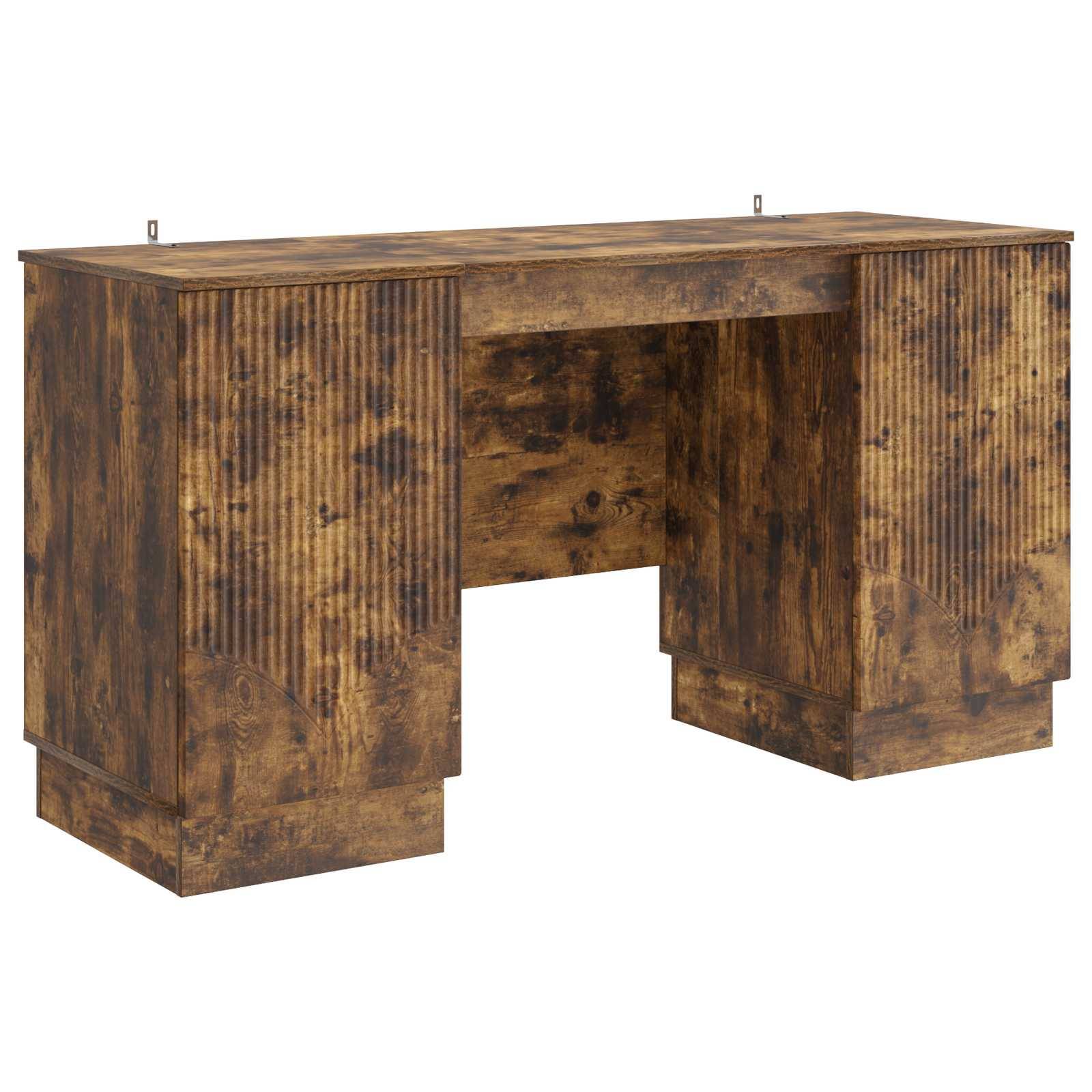 vidaXL Schreibtisch Geräucherte Eiche 142,5 x 50 x 75 cm Holzwerkstoff