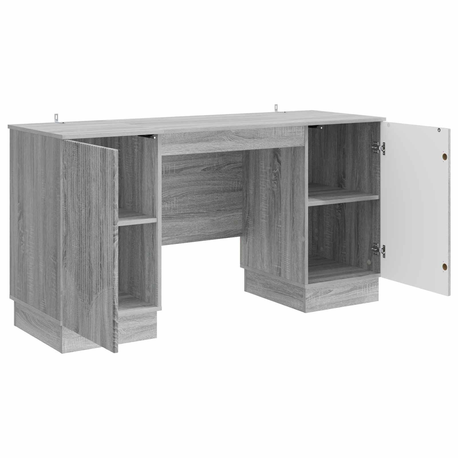 vidaXL Schreibtisch Graues Sonoma 142,5 x 50 x 75 cm Holzwerkstoff
