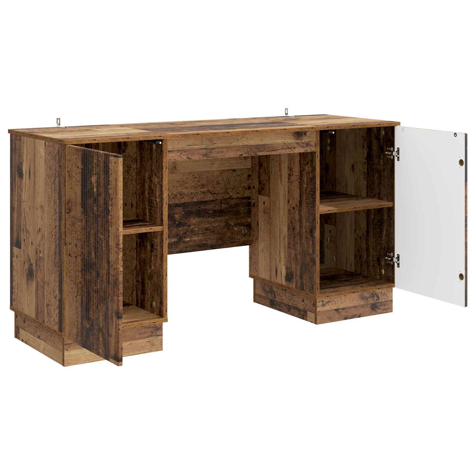vidaXL Schreibtisch mit Regal Altholz 142,5 x 50 x 75 cm Holzwerkstoff