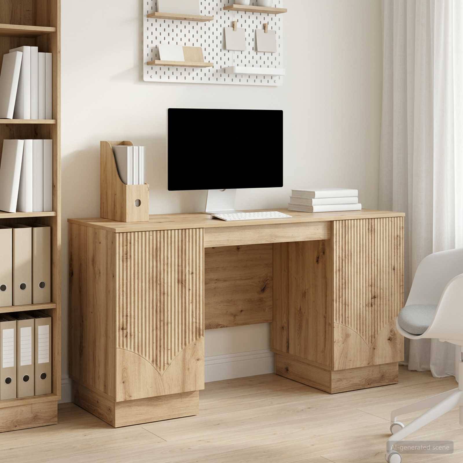 vidaXL Schreibtisch Artisan-Eiche Holzwerkstoff 142,5 x 50 x 75 cm