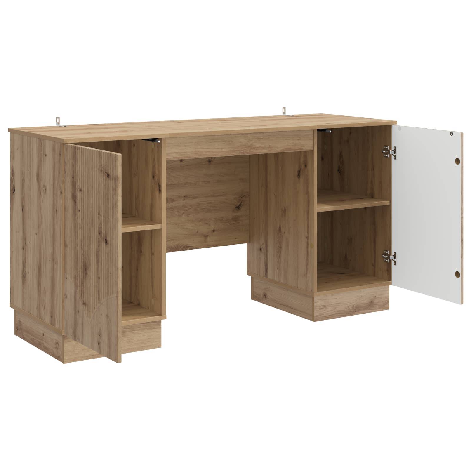 vidaXL Schreibtisch Artisan-Eiche Holzwerkstoff 142,5 x 50 x 75 cm
