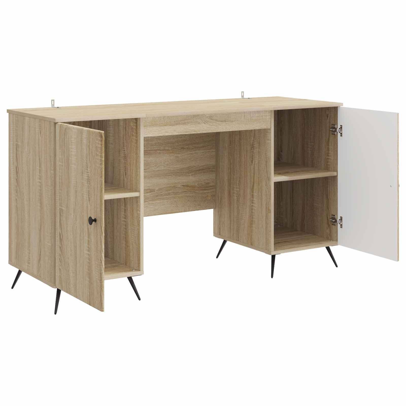 vidaXL Schreibtisch Sonoma-Eiche 142,5 x 50 x 75 cm Holzwerkstoff