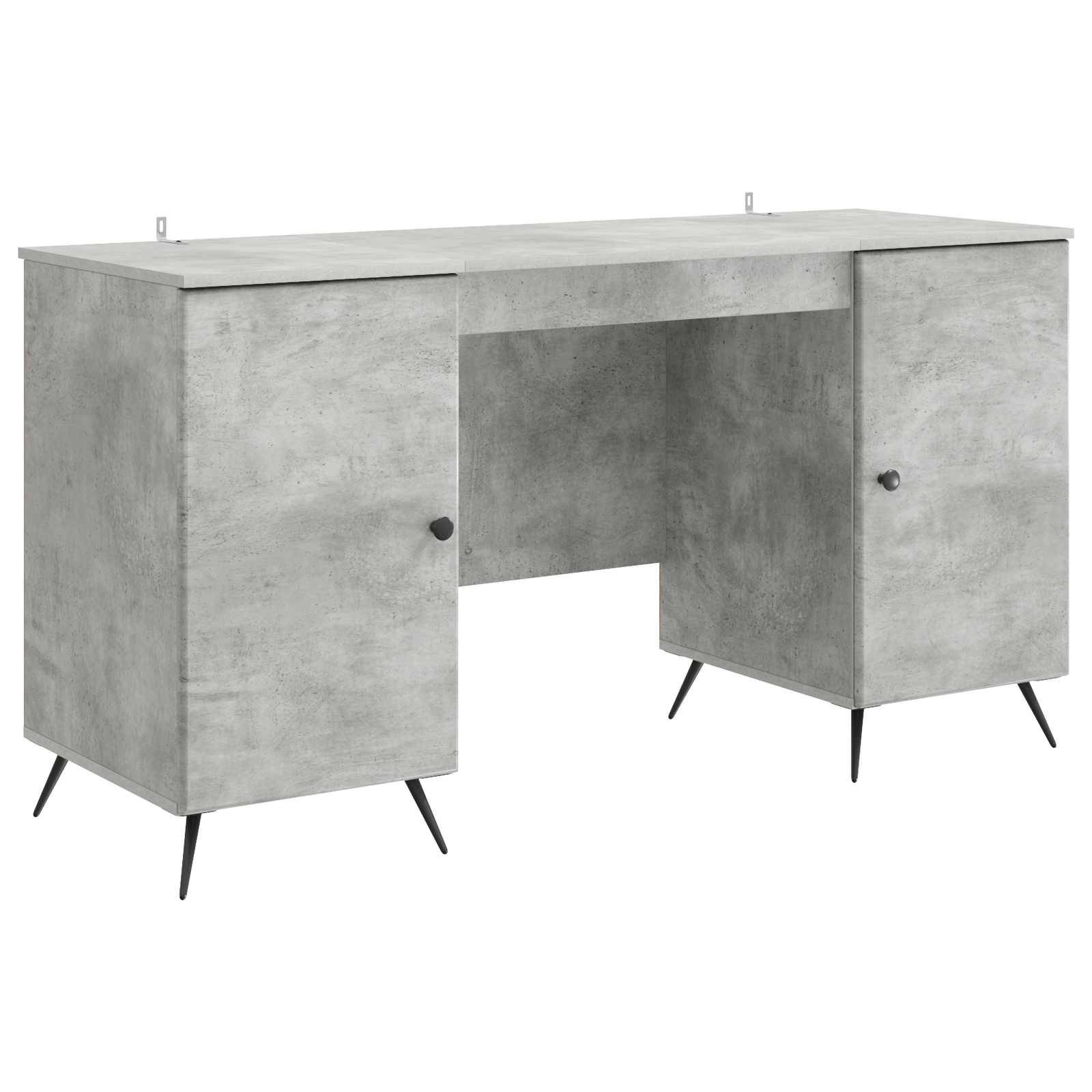 vidaXL Schreibtisch mit Tür Betongrau 142,5 x 50 x 75 cm Holzwerkstoff