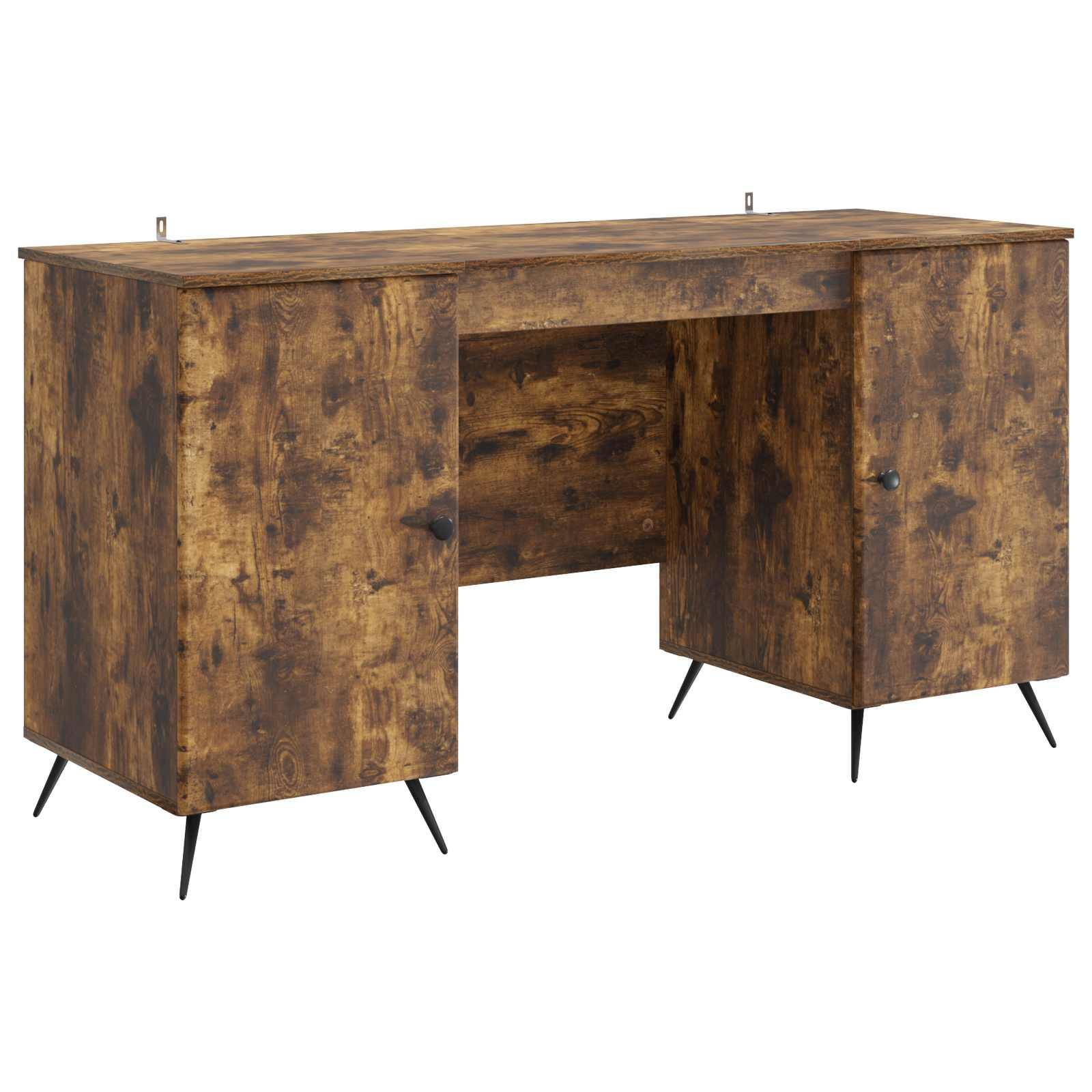 vidaXL Schreibtisch Geräucherte Eiche 142,5 x 50 x 75 cm Holzwerkstoff