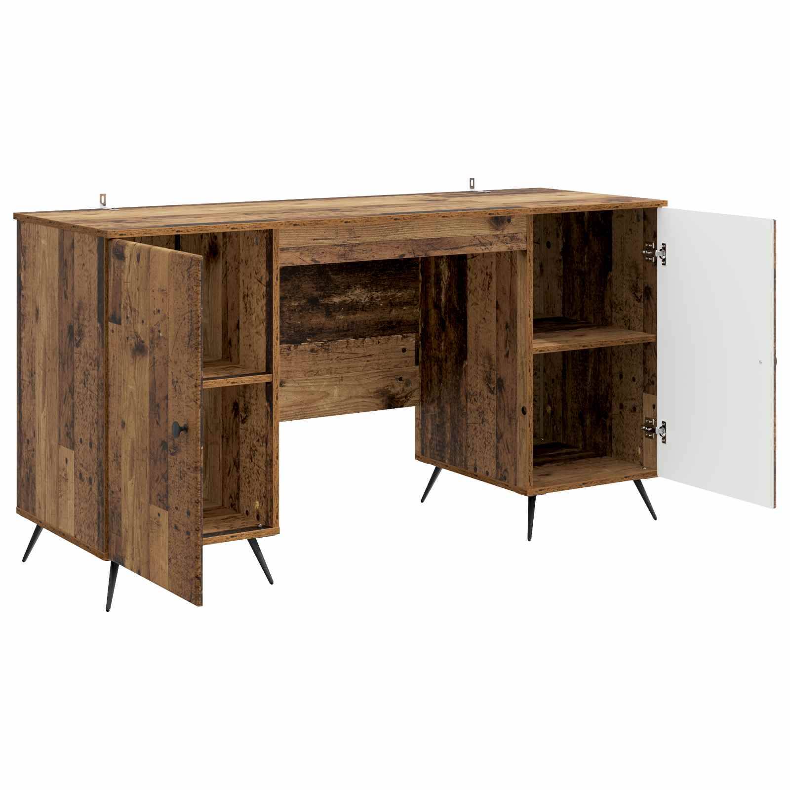 vidaXL Schreibtisch mit Regal Altholz 142,5 x 50 x 75 cm Holzwerkstoff